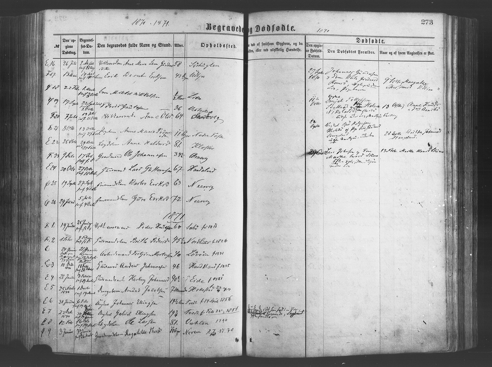 Fjelberg sokneprestembete, SAB/A-75201/H/Haa: Parish register (official) no. A 8, 1866-1879, p. 273