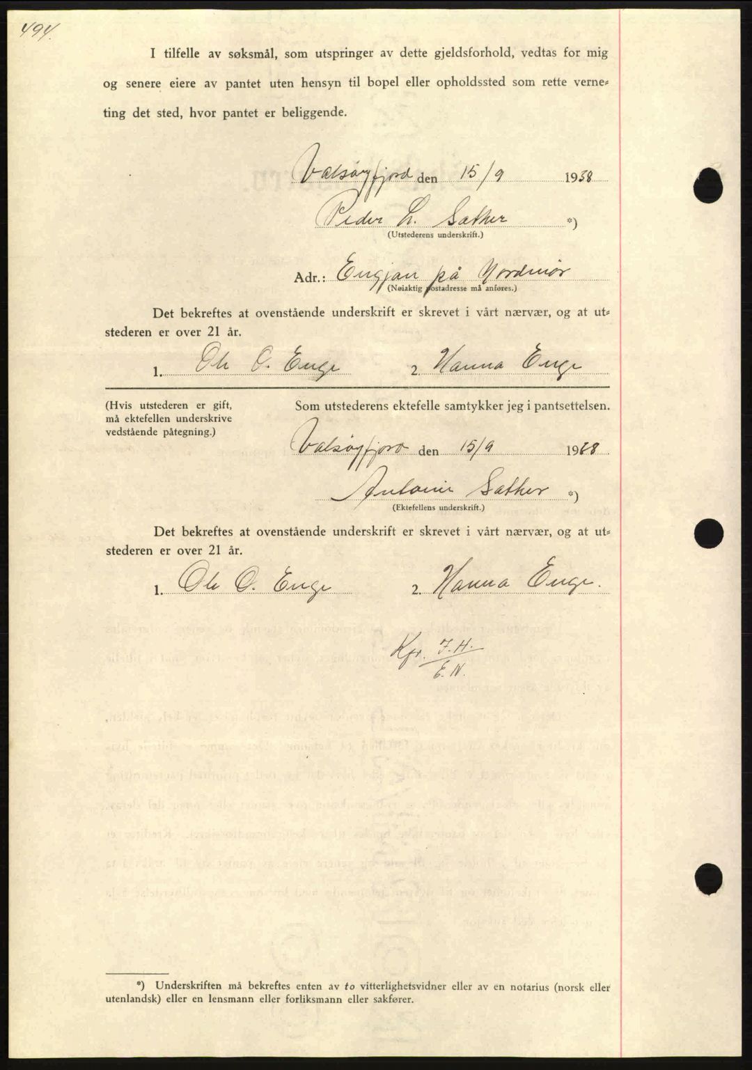 Nordmøre sorenskriveri, AV/SAT-A-4132/1/2/2Ca: Mortgage book no. B84, 1938-1939, Diary no: : 1/1939