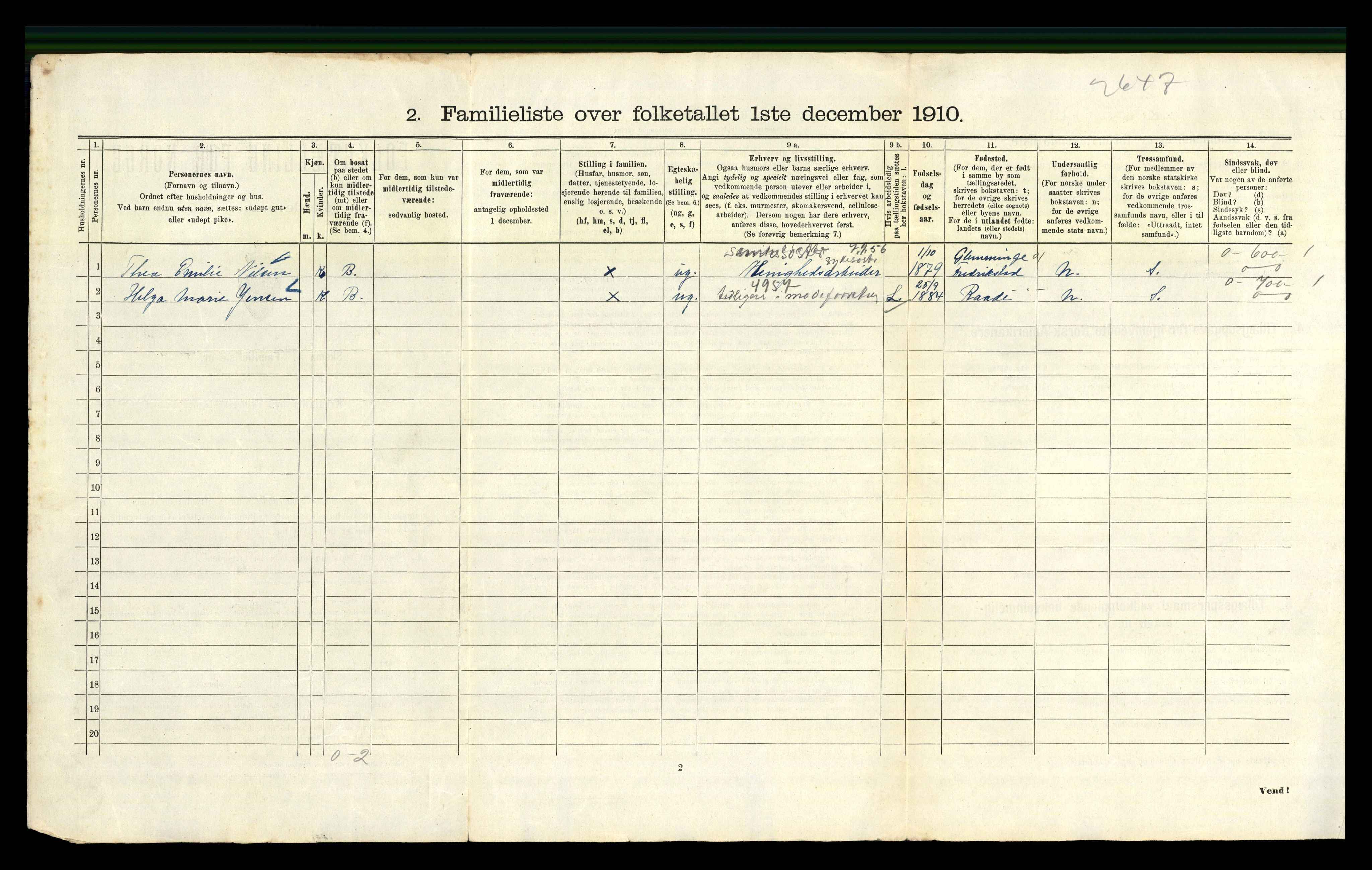 RA, 1910 census for Kristiania, 1910, p. 12650