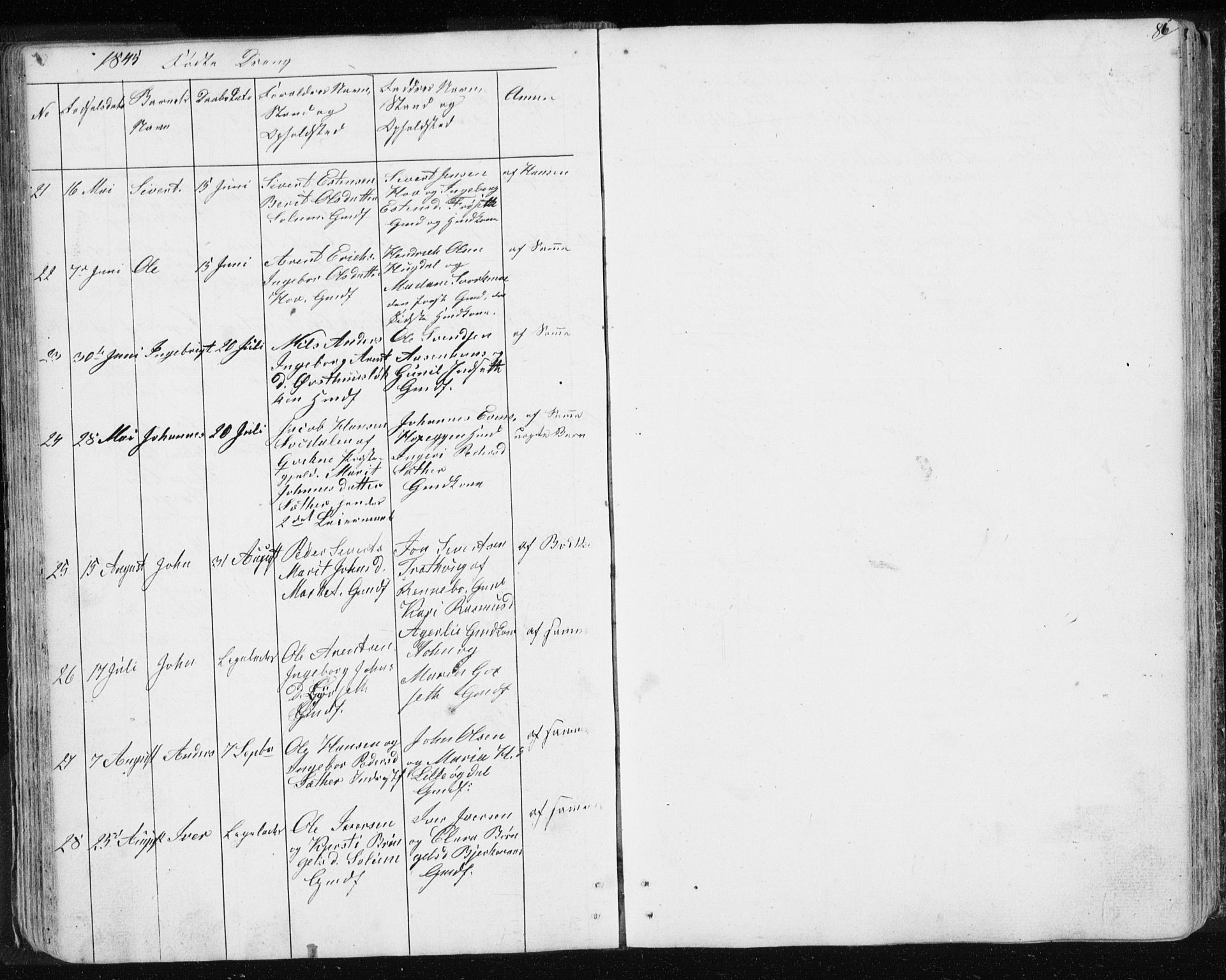 Ministerialprotokoller, klokkerbøker og fødselsregistre - Sør-Trøndelag, SAT/A-1456/689/L1043: Parish register (copy) no. 689C02, 1816-1892, p. 86