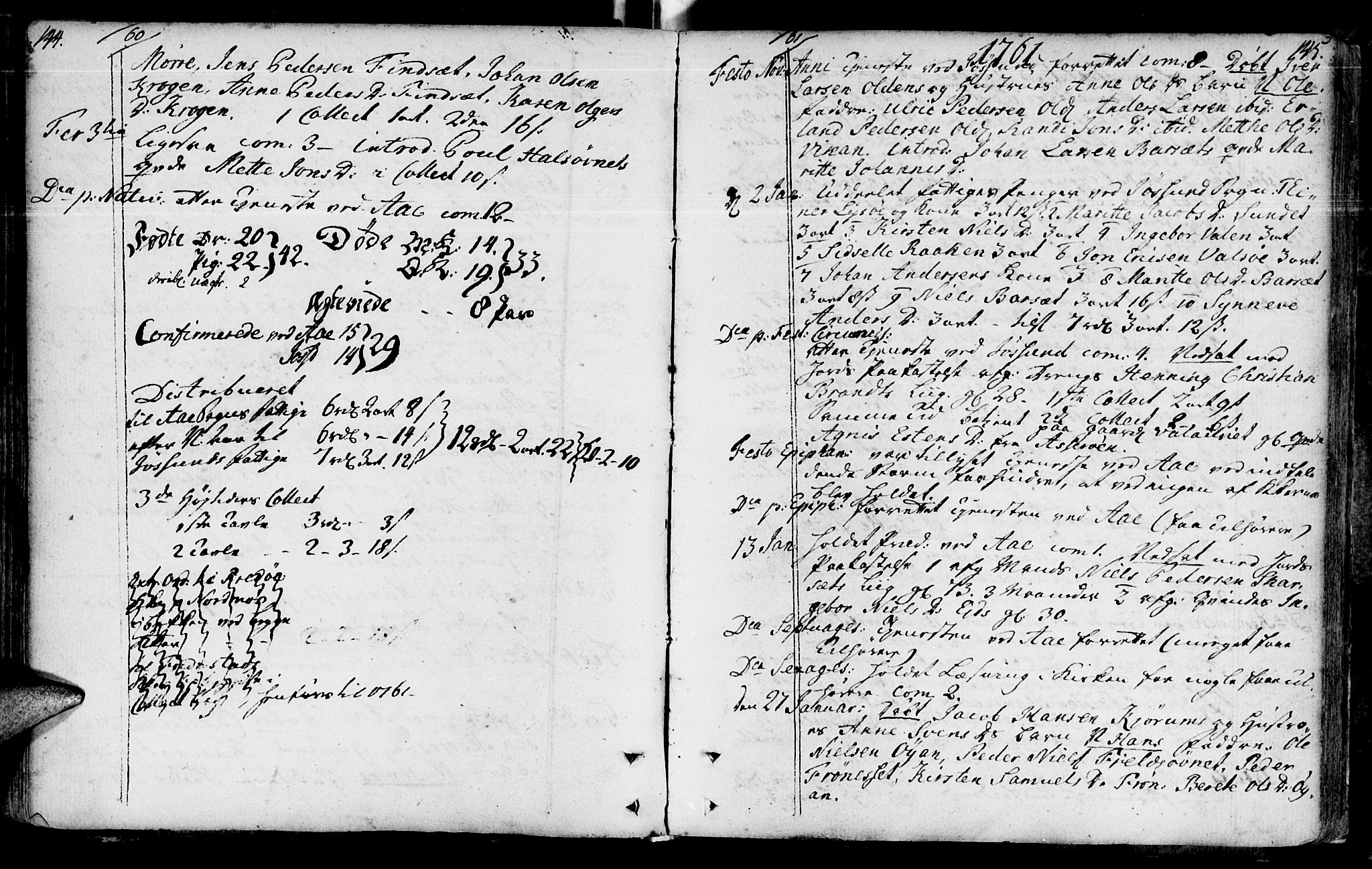 Ministerialprotokoller, klokkerbøker og fødselsregistre - Sør-Trøndelag, SAT/A-1456/655/L0672: Parish register (official) no. 655A01, 1750-1779, p. 144-145