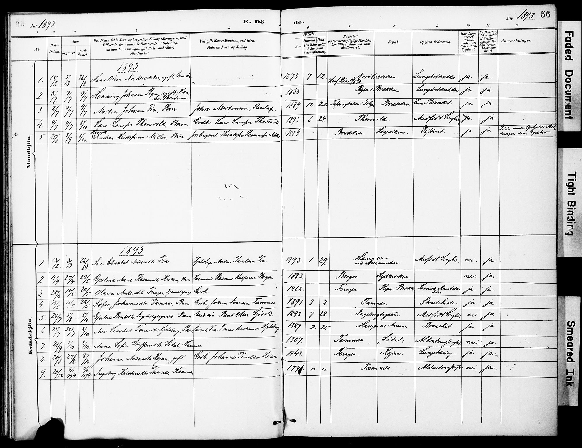 Ministerialprotokoller, klokkerbøker og fødselsregistre - Sør-Trøndelag, SAT/A-1456/683/L0948: Parish register (official) no. 683A01, 1891-1902, p. 56