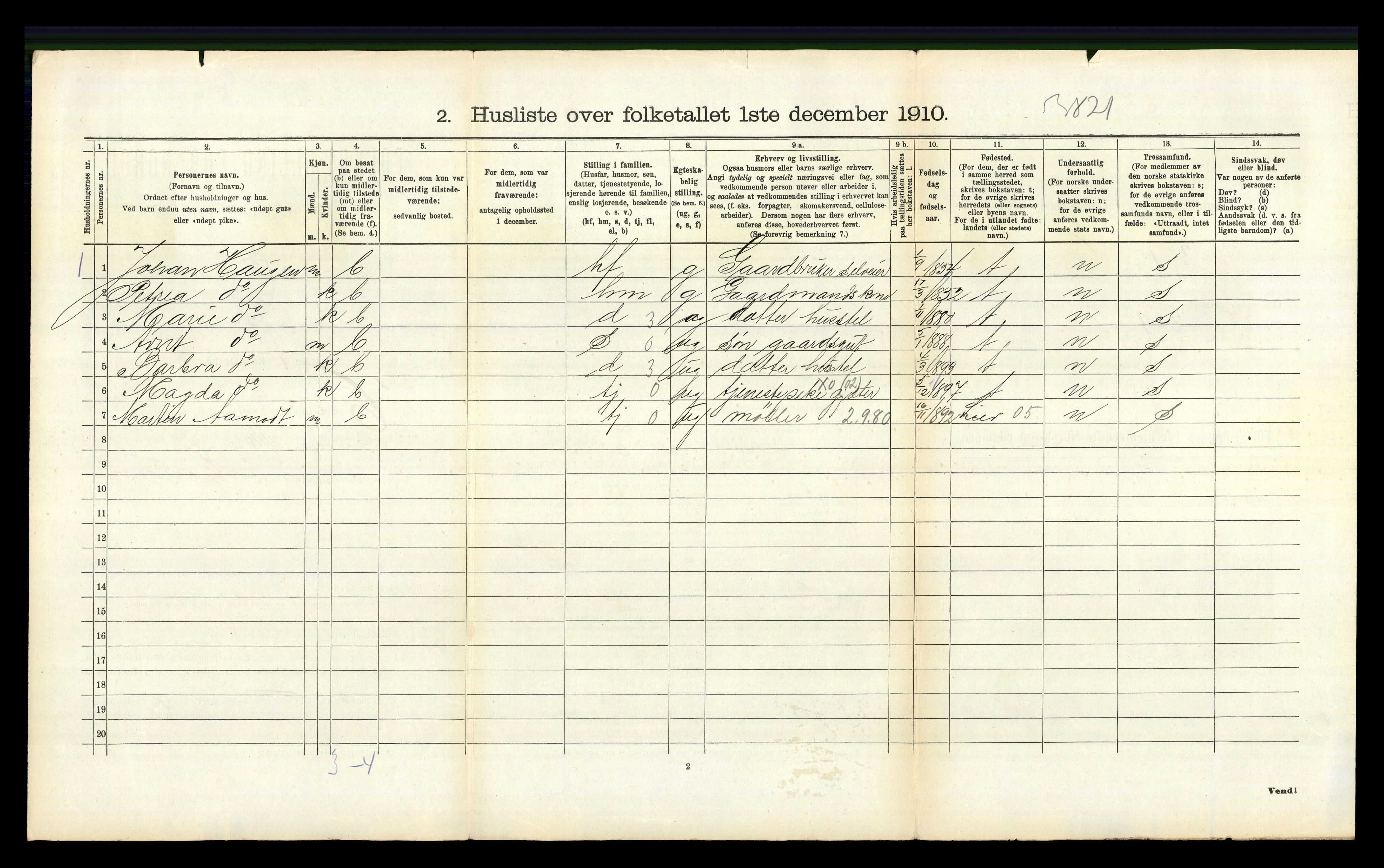 RA, 1910 census for Hedrum, 1910, p. 1397