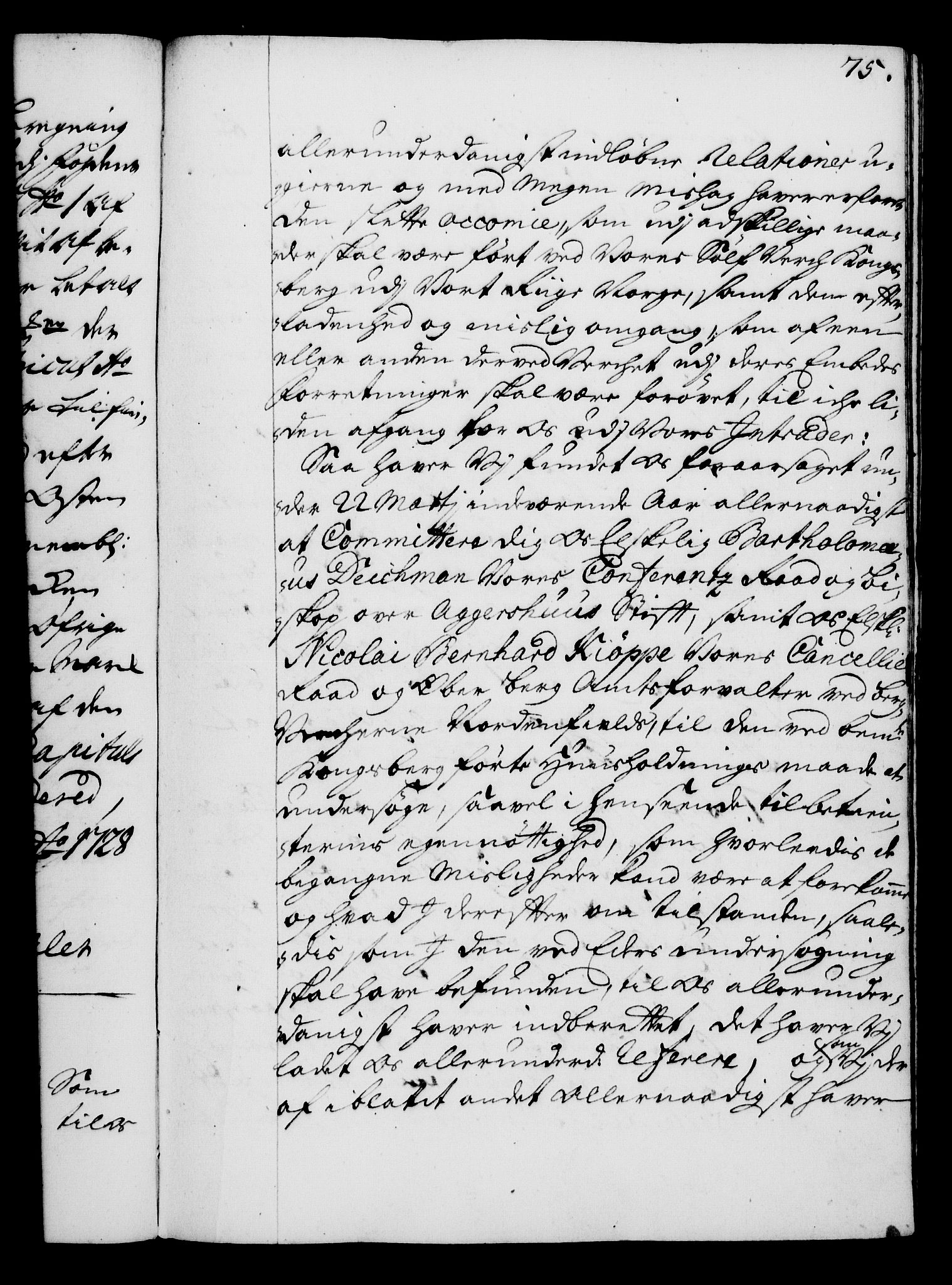 Rentekammeret, Kammerkanselliet, RA/EA-3111/G/Gg/Gga/L0003: Norsk ekspedisjonsprotokoll med register (merket RK 53.3), 1727-1734, p. 75