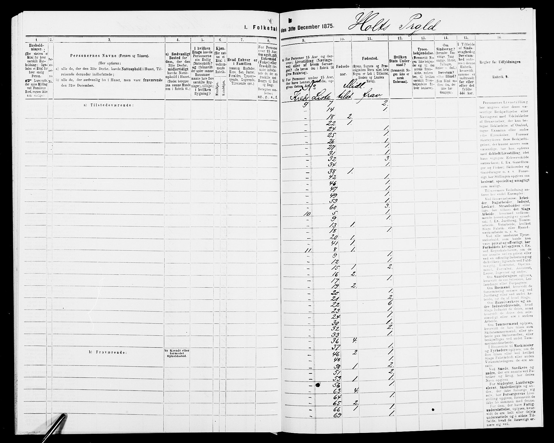 SAK, 1875 census for 0914L Holt/Holt, 1875, p. 45