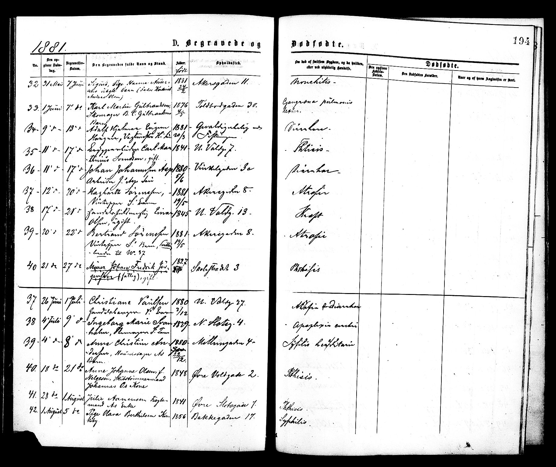 Johannes prestekontor Kirkebøker, AV/SAO-A-10852/F/Fa/L0002: Parish register (official) no. 2, 1875-1882, p. 194