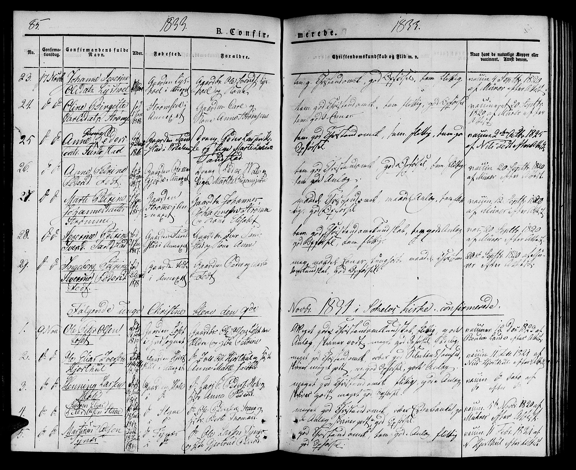 Ministerialprotokoller, klokkerbøker og fødselsregistre - Møre og Romsdal, SAT/A-1454/522/L0311: Parish register (official) no. 522A06, 1832-1842, p. 85
