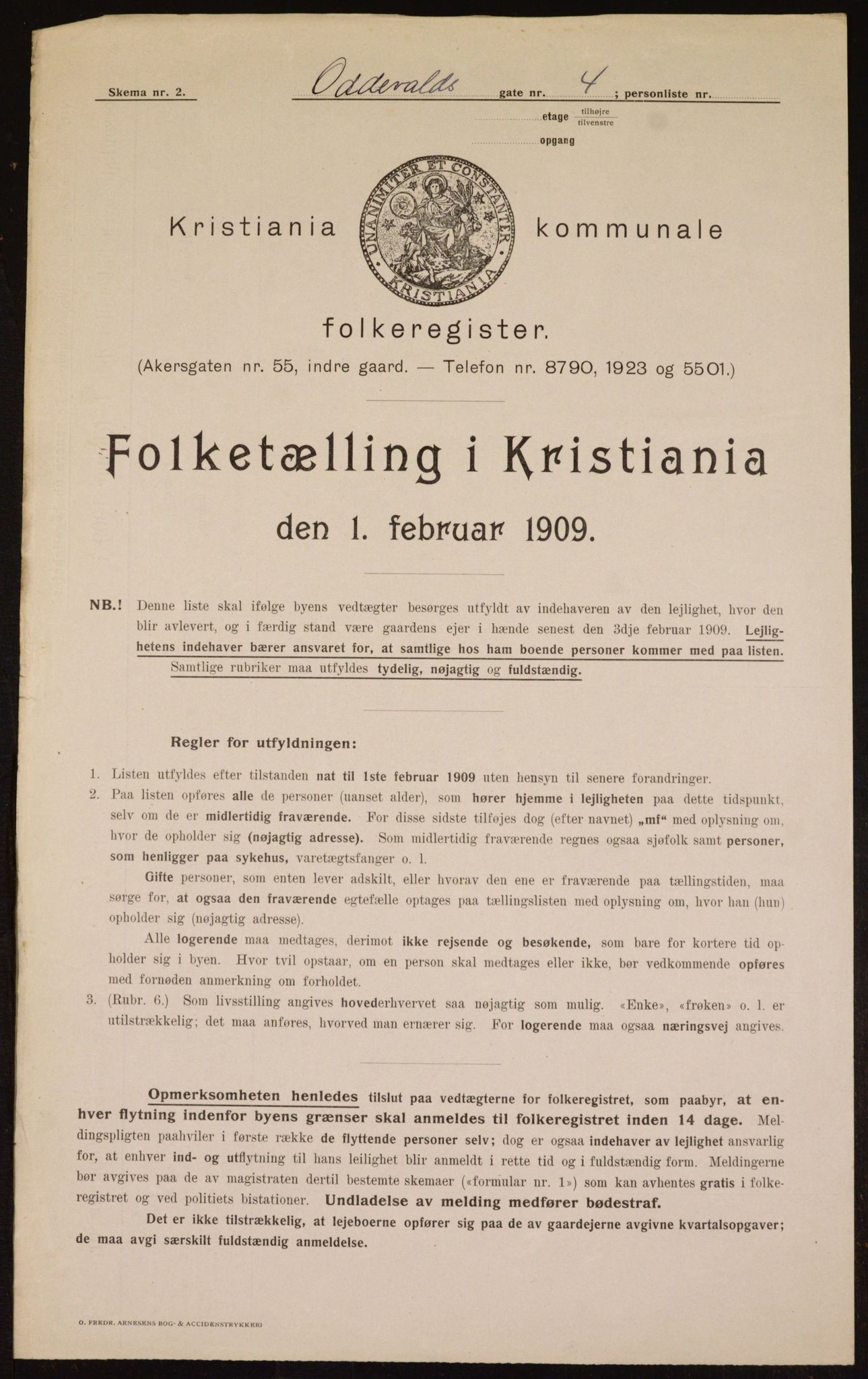 OBA, Municipal Census 1909 for Kristiania, 1909, p. 67472