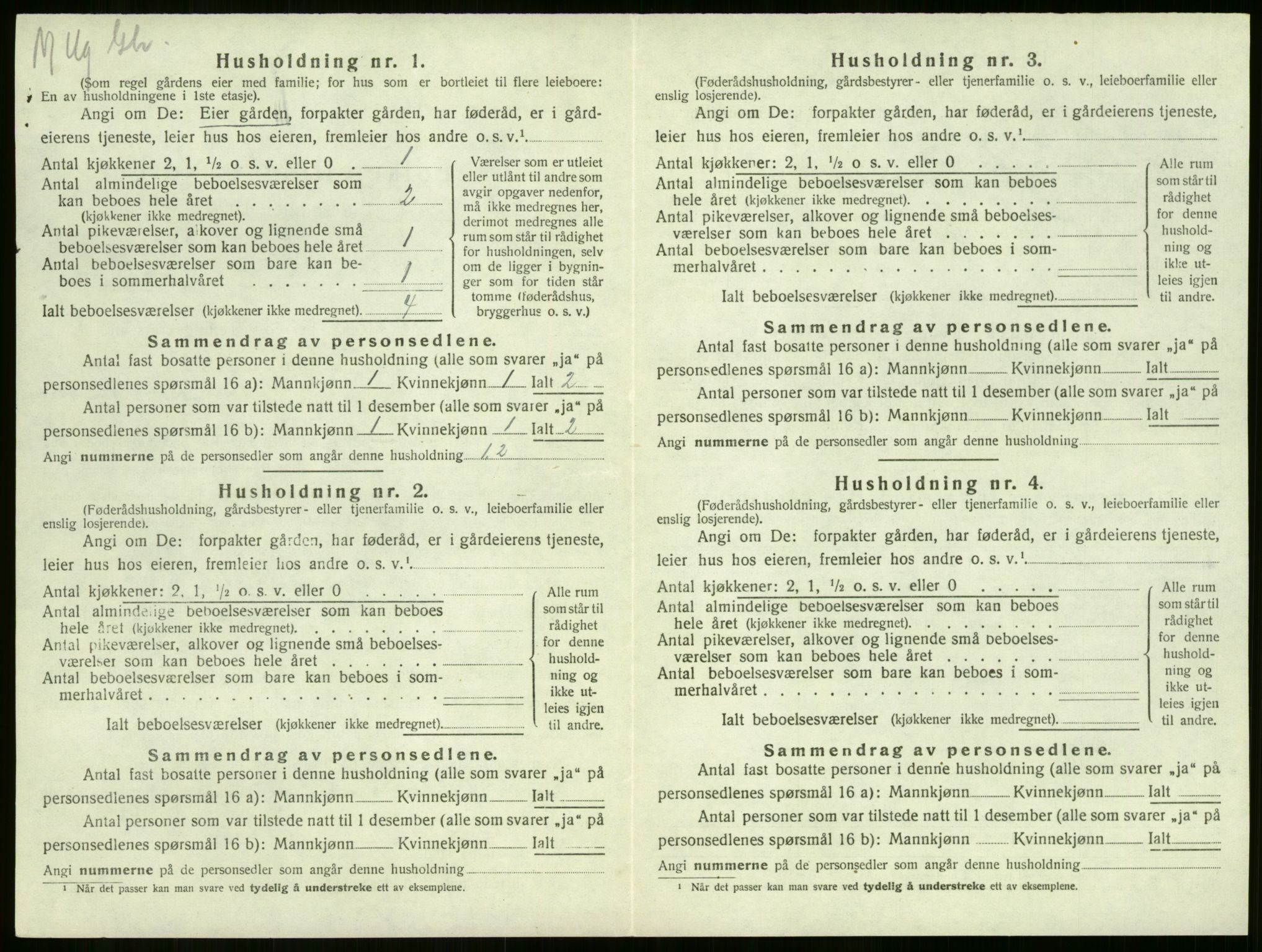 SAKO, 1920 census for Sandeherred, 1920, p. 1609