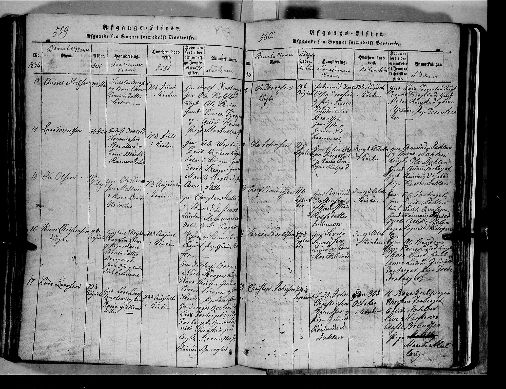 Lom prestekontor, AV/SAH-PREST-070/L/L0003: Parish register (copy) no. 3, 1815-1844, p. 559-560