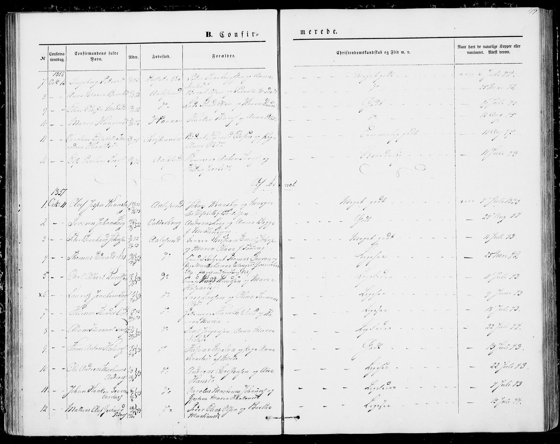 Ministerialprotokoller, klokkerbøker og fødselsregistre - Møre og Romsdal, AV/SAT-A-1454/529/L0451: Parish register (official) no. 529A01, 1855-1863, p. 49