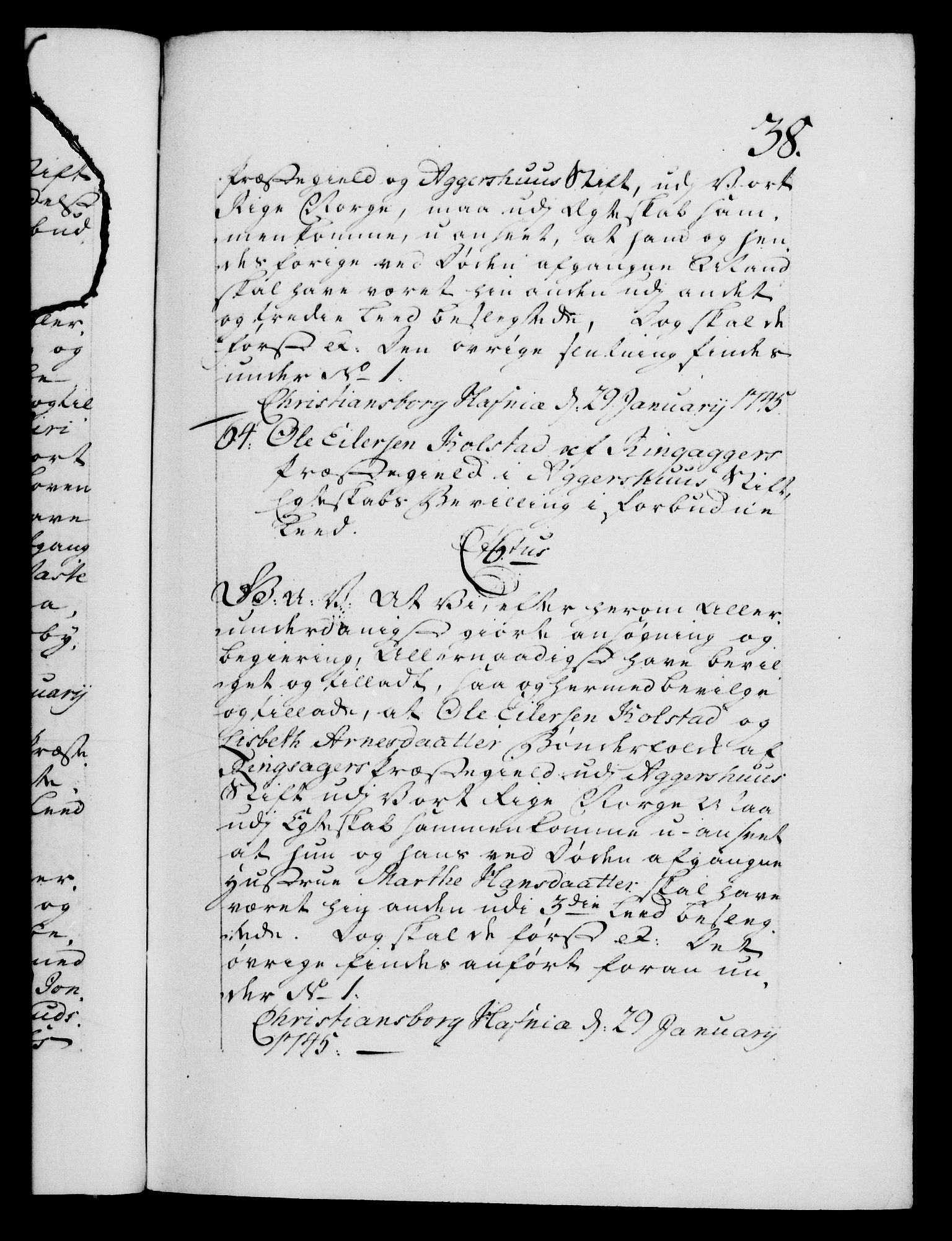 Danske Kanselli 1572-1799, AV/RA-EA-3023/F/Fc/Fca/Fcaa/L0034: Norske registre, 1745-1746, p. 38a