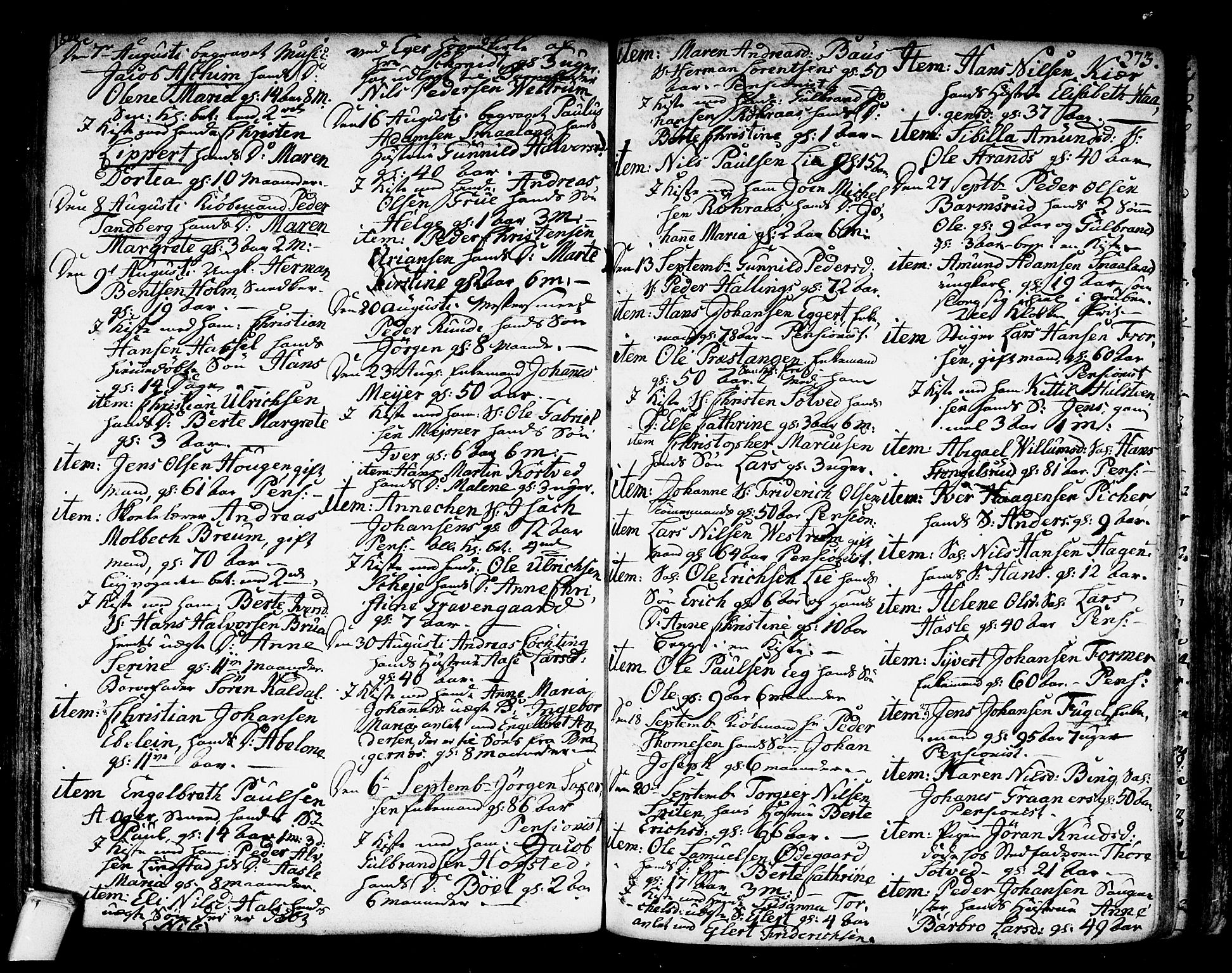 Kongsberg kirkebøker, SAKO/A-22/F/Fa/L0007: Parish register (official) no. I 7, 1795-1816, p. 273