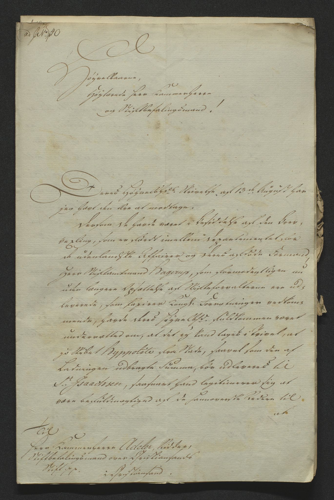 Stiftamtmannen i Kristiansand, AV/SAK-1271-0005/D/Da/Daa/L0593: Departementet for de utenlandske saker, 1781-1812, p. 1