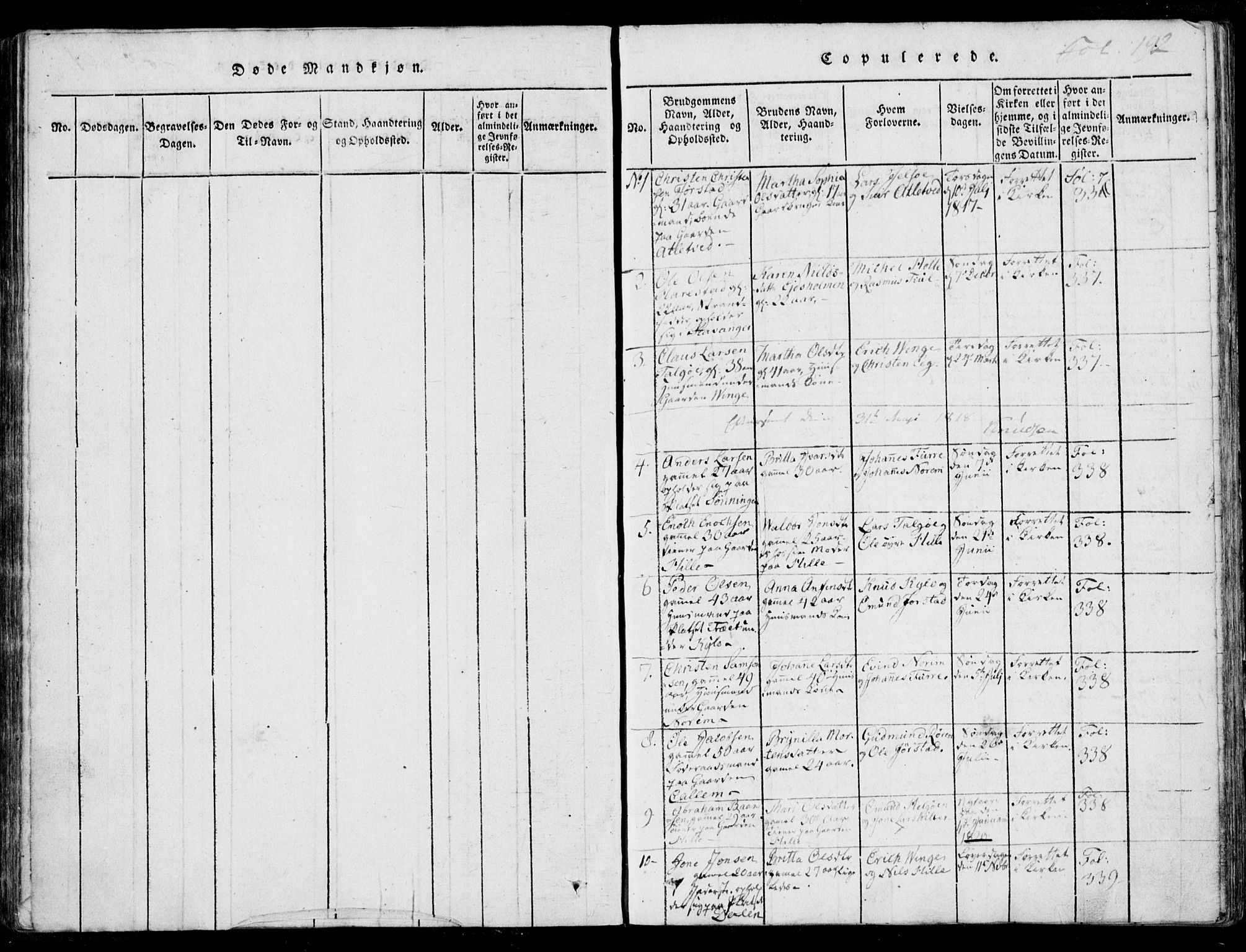Nedstrand sokneprestkontor, SAST/A-101841/01/IV: Parish register (official) no. A 7, 1816-1870, p. 192