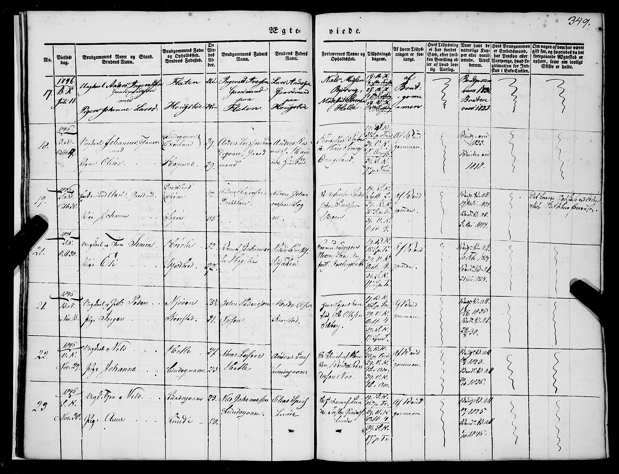 Gaular sokneprestembete, AV/SAB-A-80001/H/Haa: Parish register (official) no. A 4II, 1841-1859, p. 349