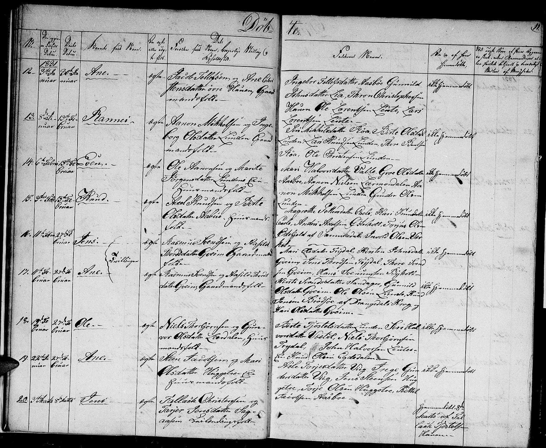 Gjerstad sokneprestkontor, AV/SAK-1111-0014/F/Fb/Fba/L0003: Parish register (copy) no. B 3, 1829-1844, p. 11