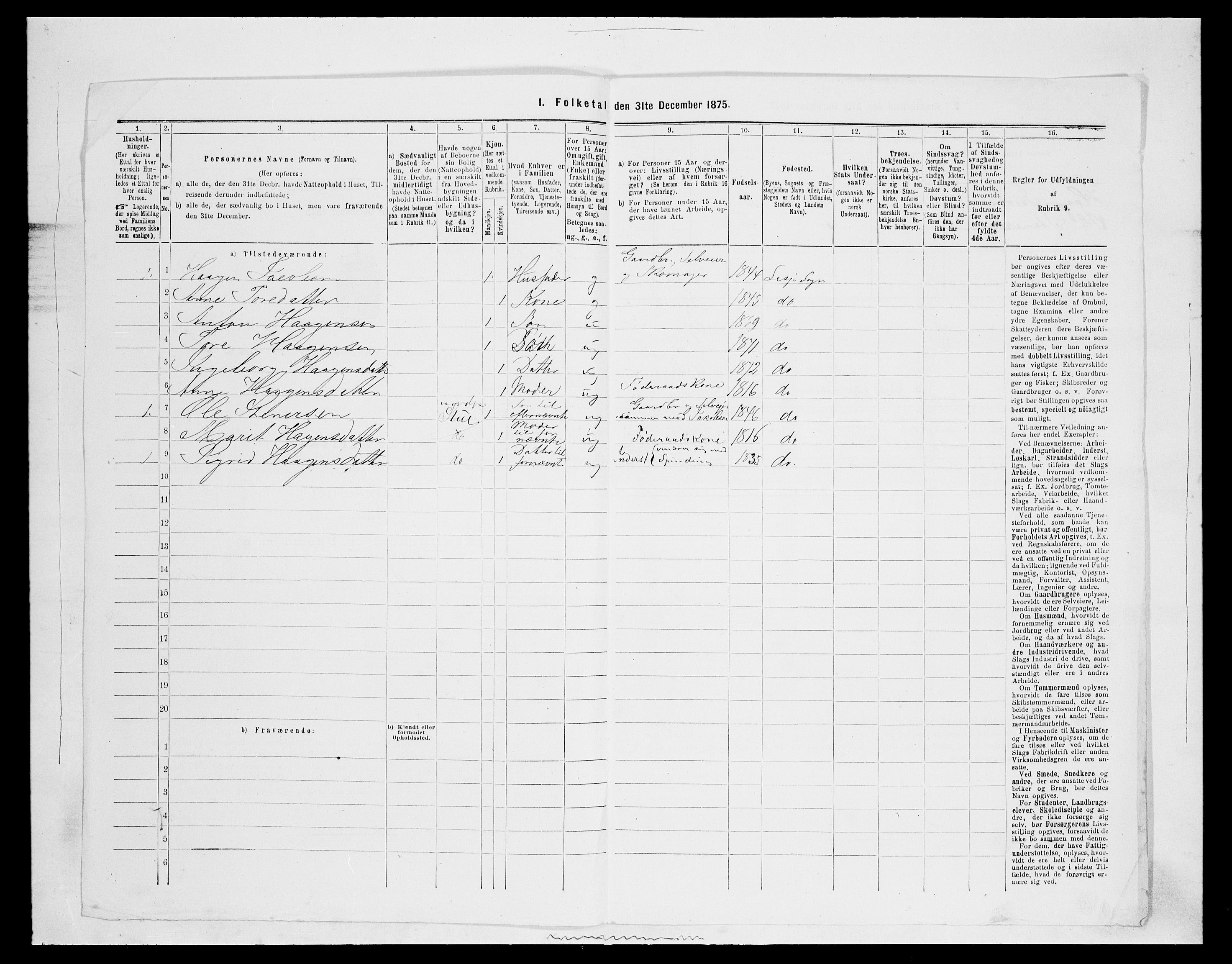 SAH, 1875 census for 0512P Lesja, 1875, p. 372