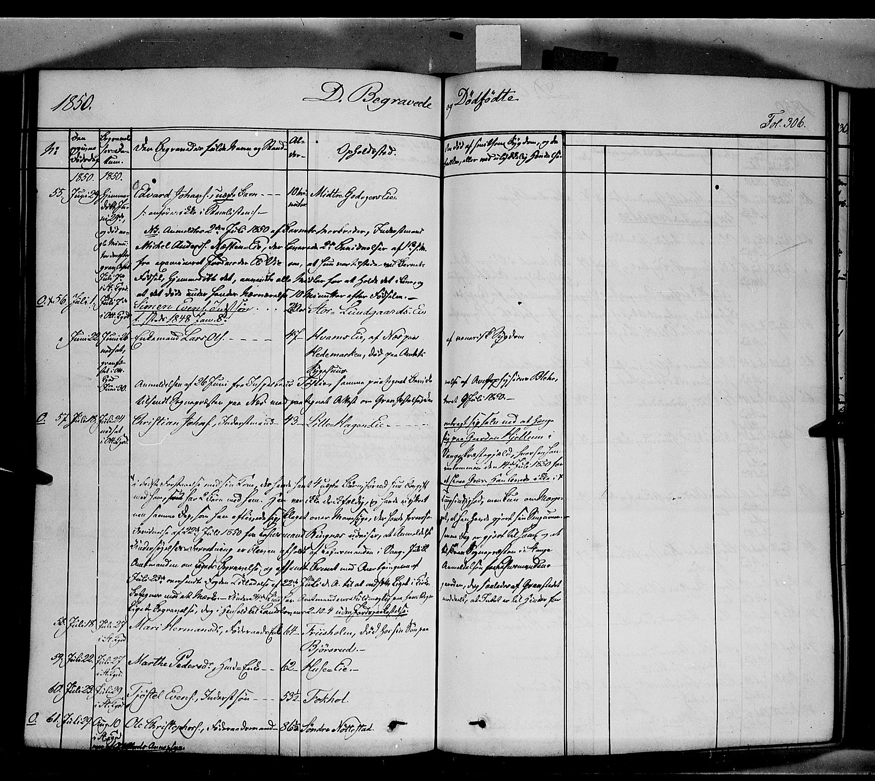 Stange prestekontor, AV/SAH-PREST-002/K/L0011: Parish register (official) no. 11, 1846-1852, p. 306