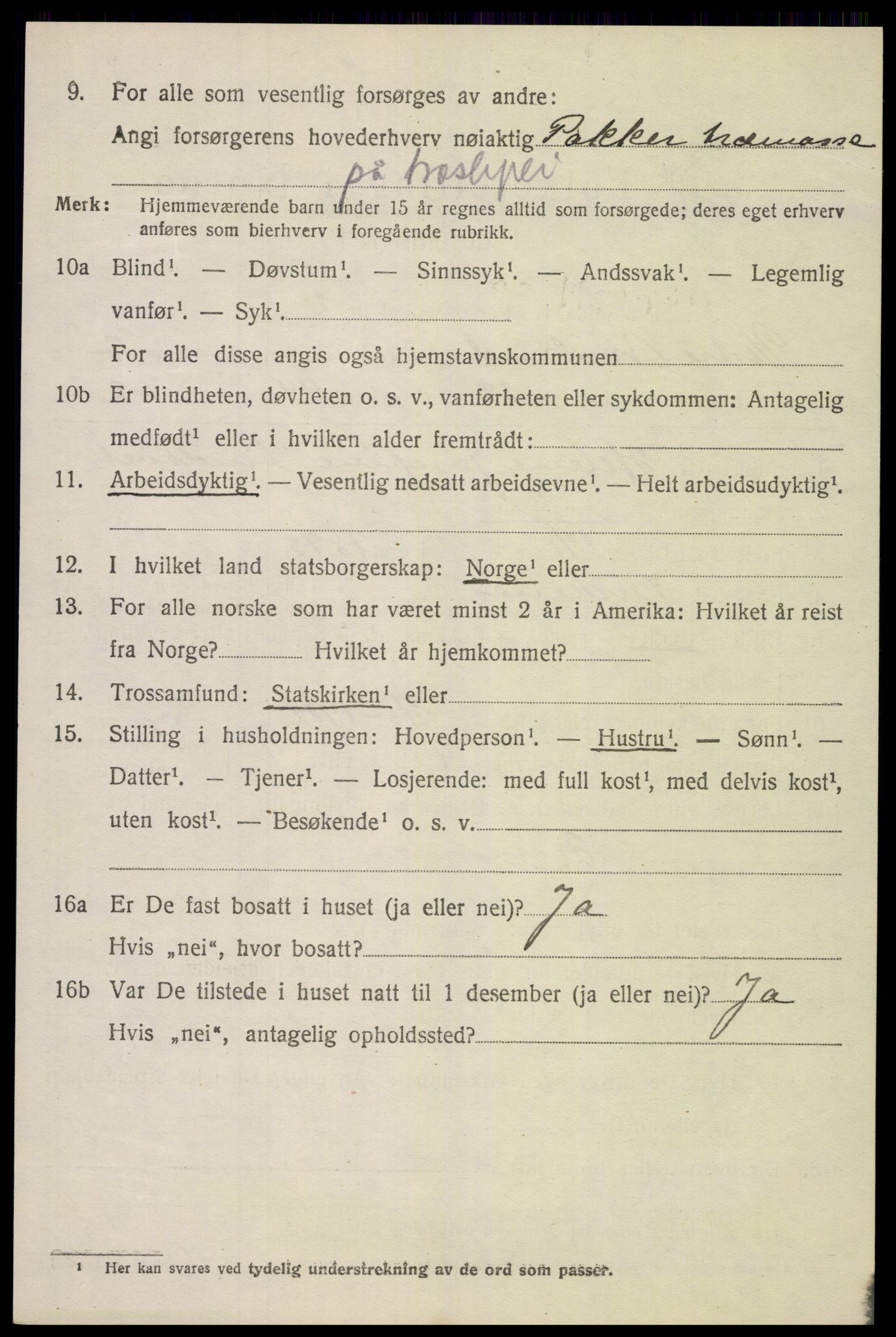 SAK, 1920 census for Vestre Moland, 1920, p. 5198