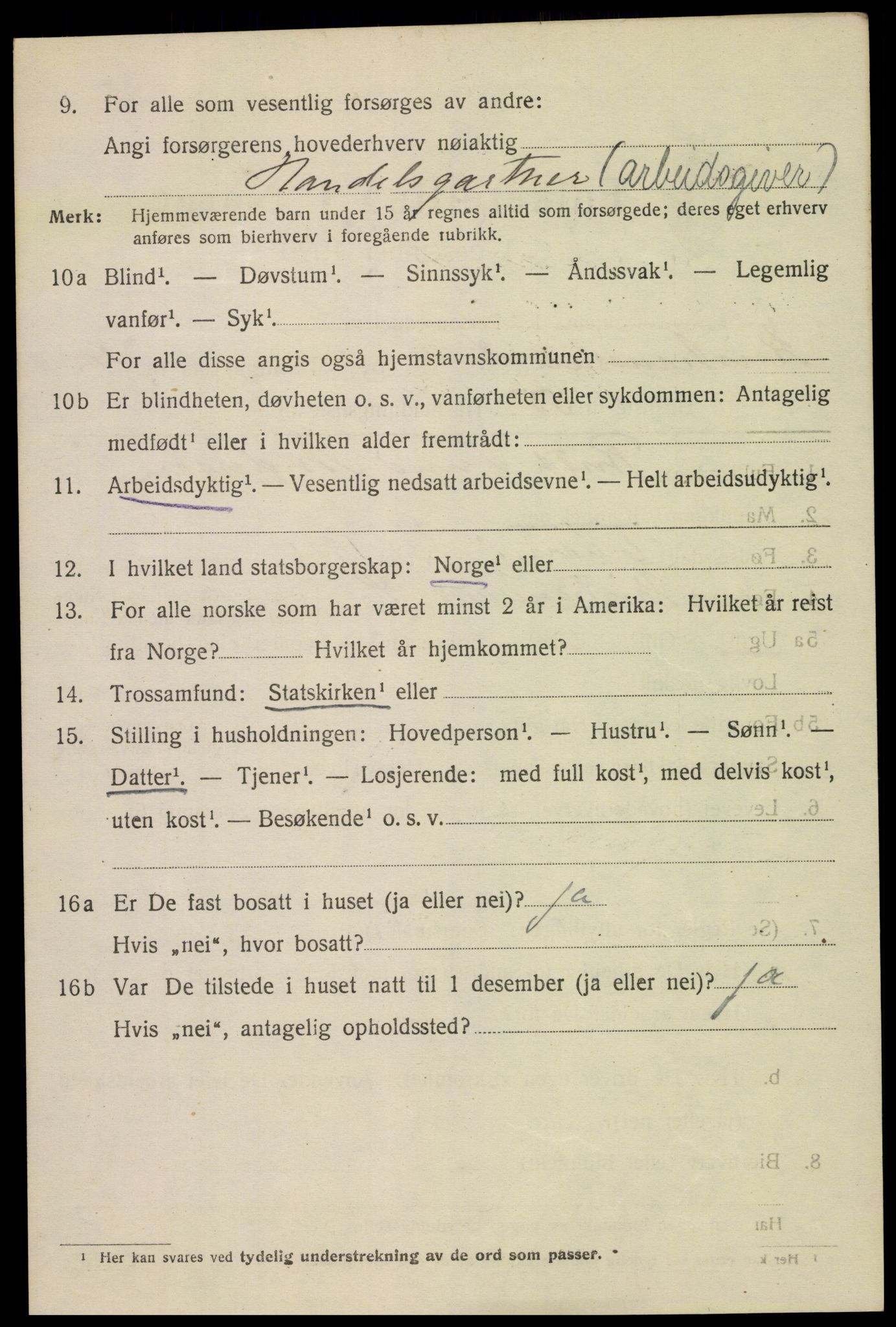 SAK, 1920 census for Kristiansand, 1920, p. 28266