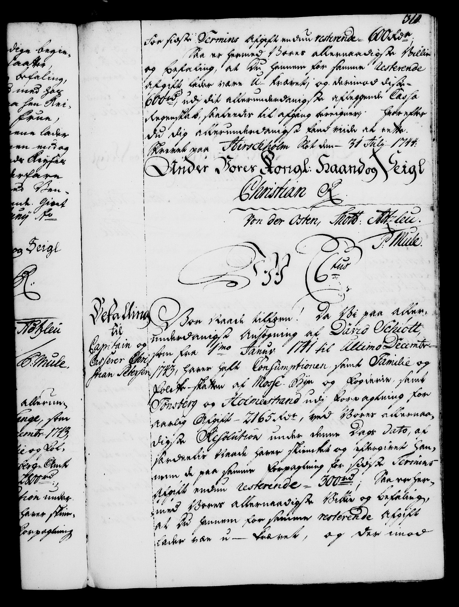Rentekammeret, Kammerkanselliet, RA/EA-3111/G/Gg/Gga/L0005: Norsk ekspedisjonsprotokoll med register (merket RK 53.5), 1741-1749, p. 310