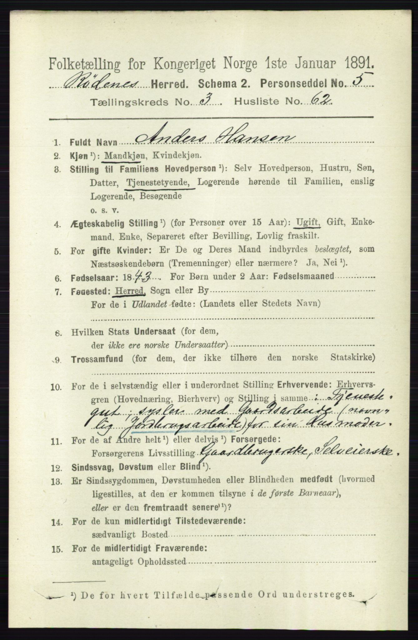 RA, 1891 census for 0120 Rødenes, 1891, p. 1554