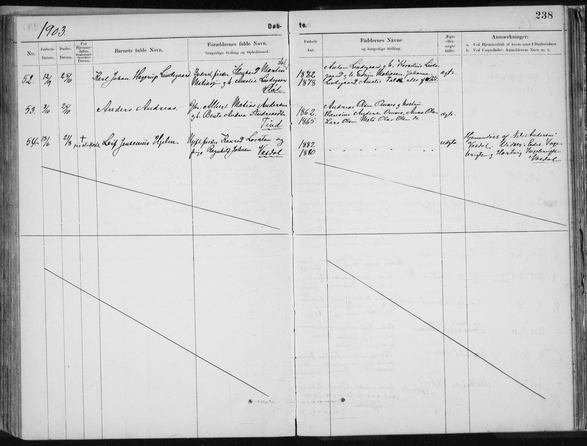 Ministerialprotokoller, klokkerbøker og fødselsregistre - Nordland, SAT/A-1459/843/L0636: Parish register (copy) no. 843C05, 1884-1909, p. 238