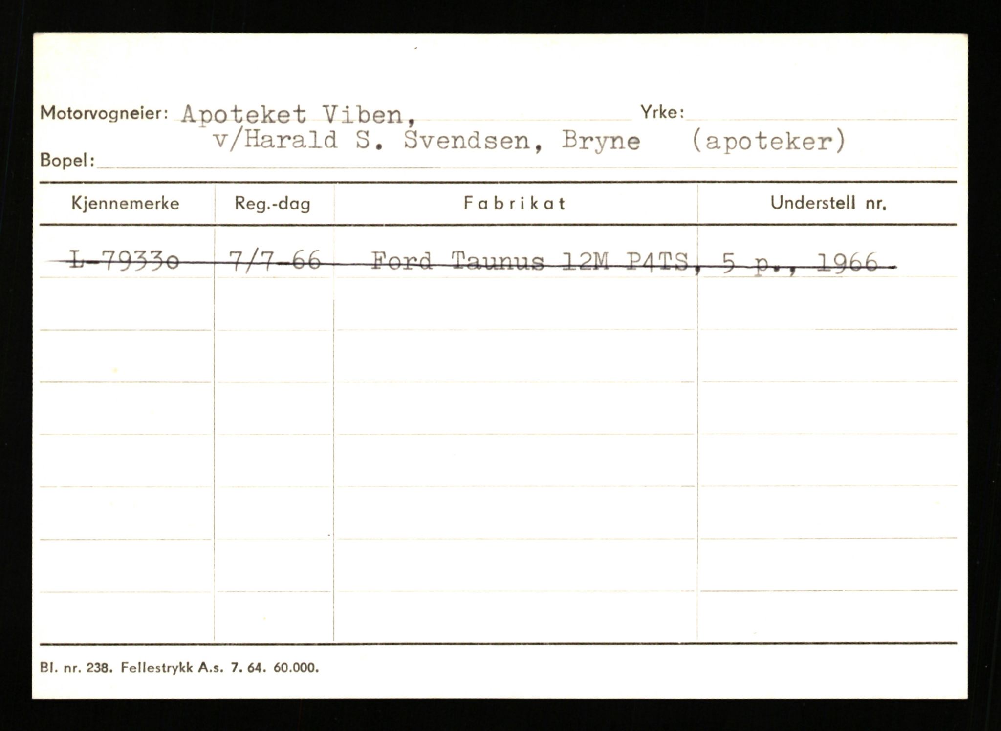 Stavanger trafikkstasjon, SAST/A-101942/0/H/L0042: Vaulen - Vistnes, 1930-1971, p. 1321