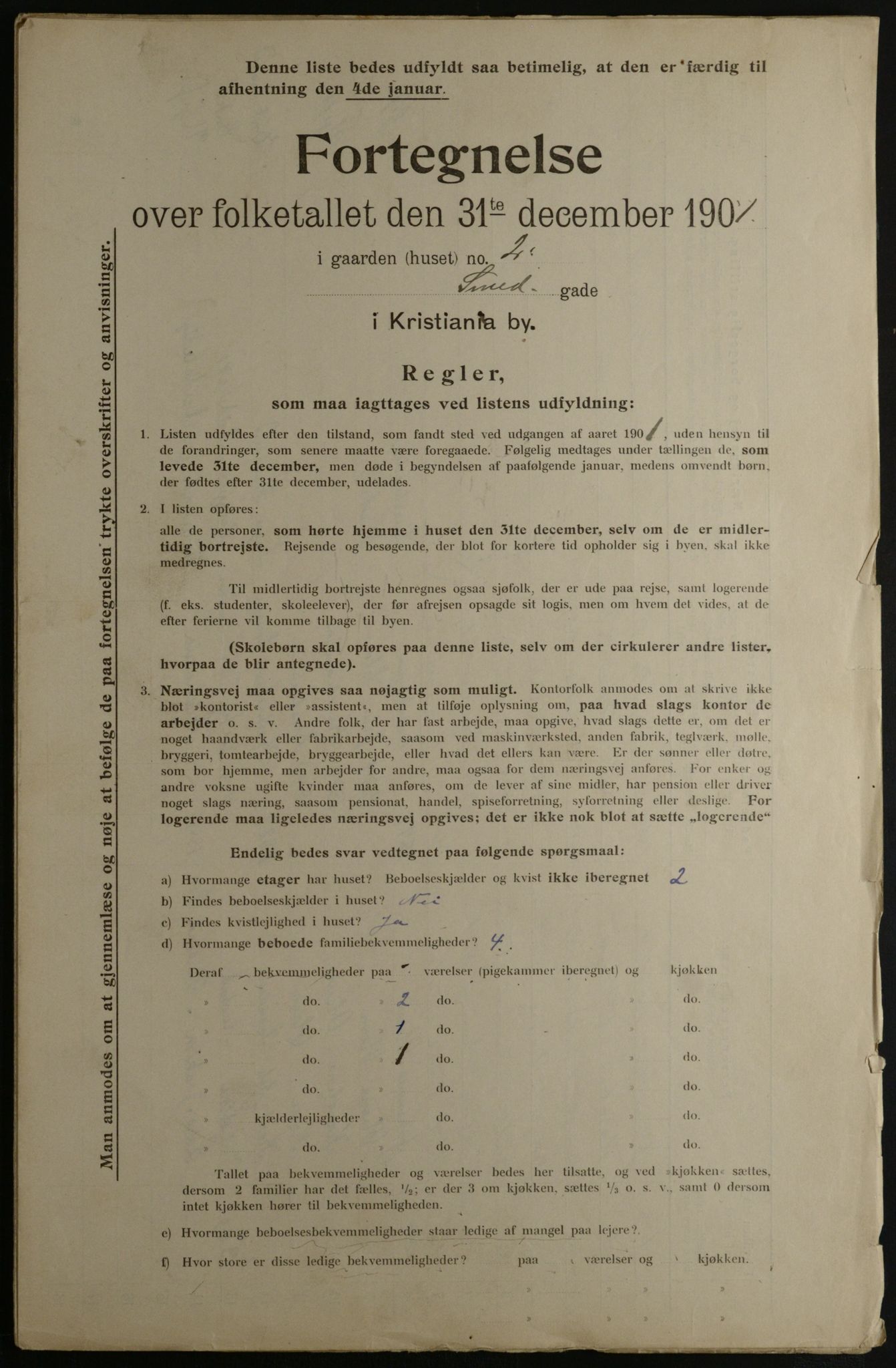 OBA, Municipal Census 1901 for Kristiania, 1901, p. 14960