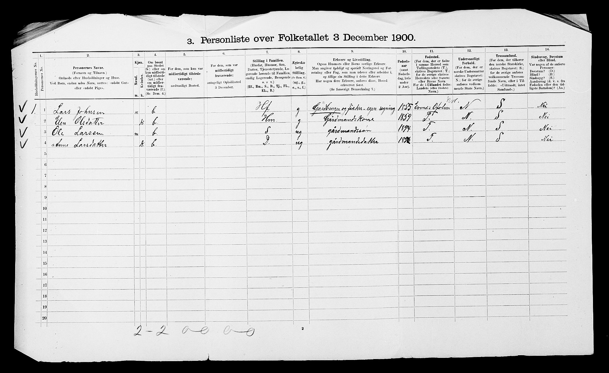SATØ, 1900 census for Ibestad, 1900, p. 1173