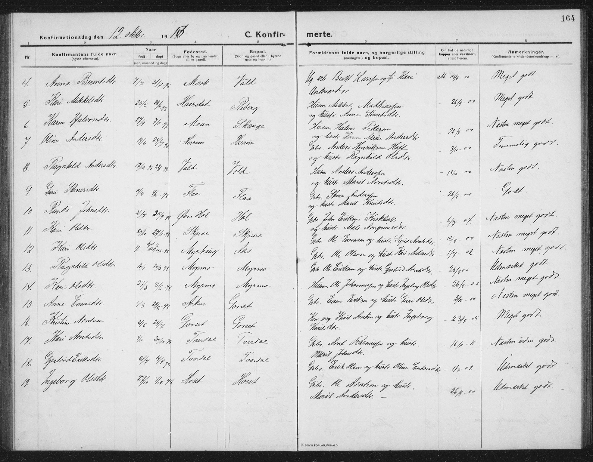 Ministerialprotokoller, klokkerbøker og fødselsregistre - Sør-Trøndelag, SAT/A-1456/674/L0877: Parish register (copy) no. 674C04, 1913-1940, p. 164