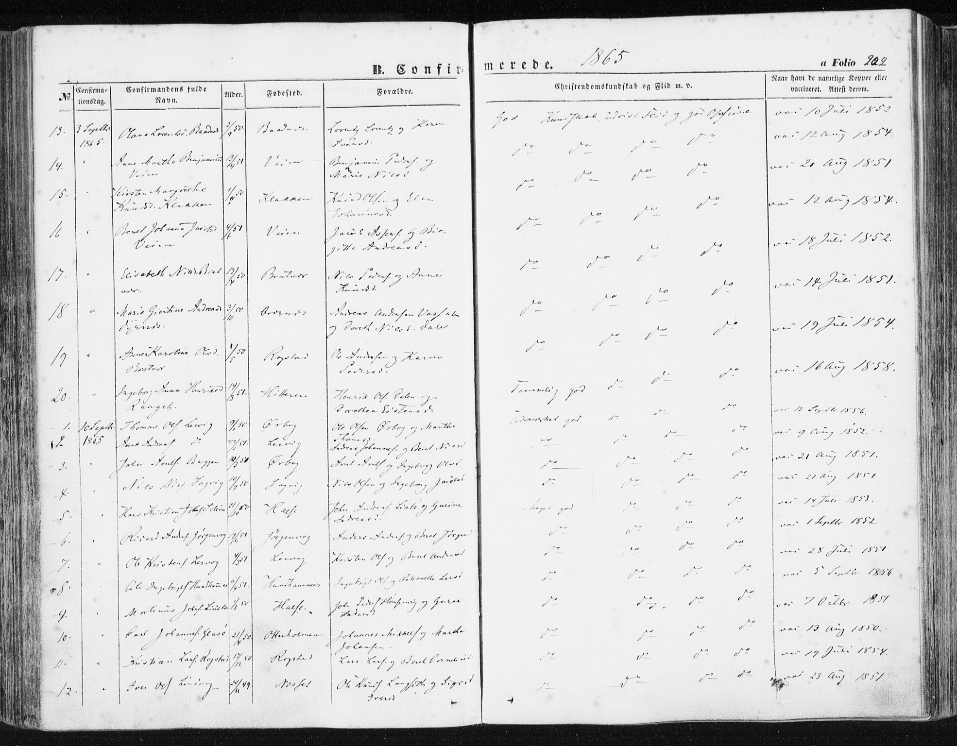 Ministerialprotokoller, klokkerbøker og fødselsregistre - Møre og Romsdal, AV/SAT-A-1454/581/L0937: Parish register (official) no. 581A05, 1853-1872, p. 202