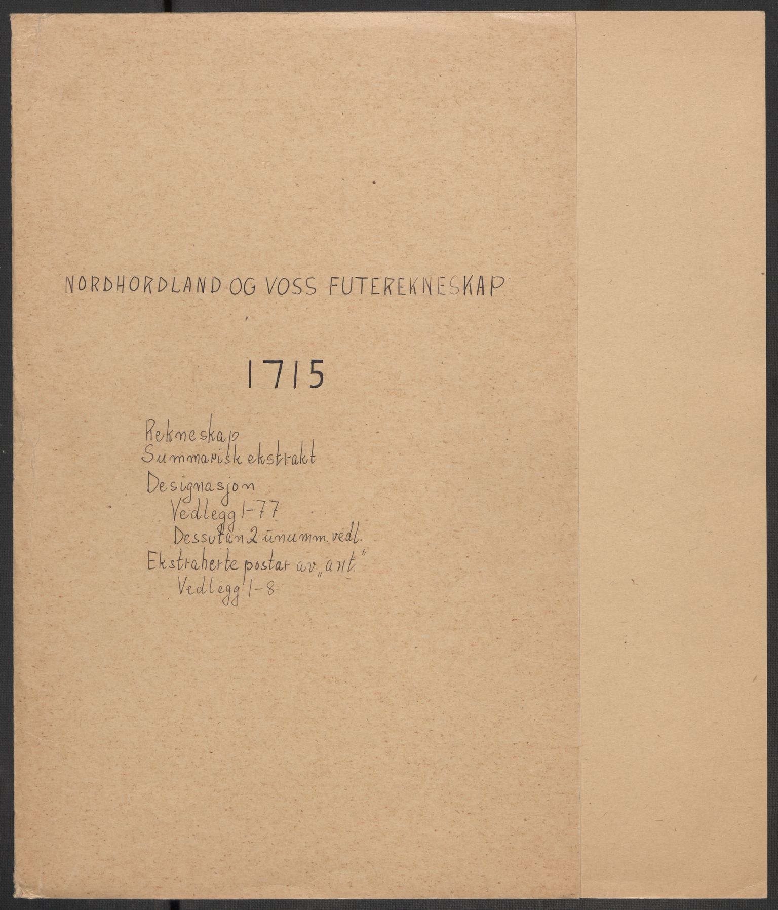 Rentekammeret inntil 1814, Reviderte regnskaper, Fogderegnskap, RA/EA-4092/R51/L3198: Fogderegnskap Nordhordland og Voss, 1715, p. 2