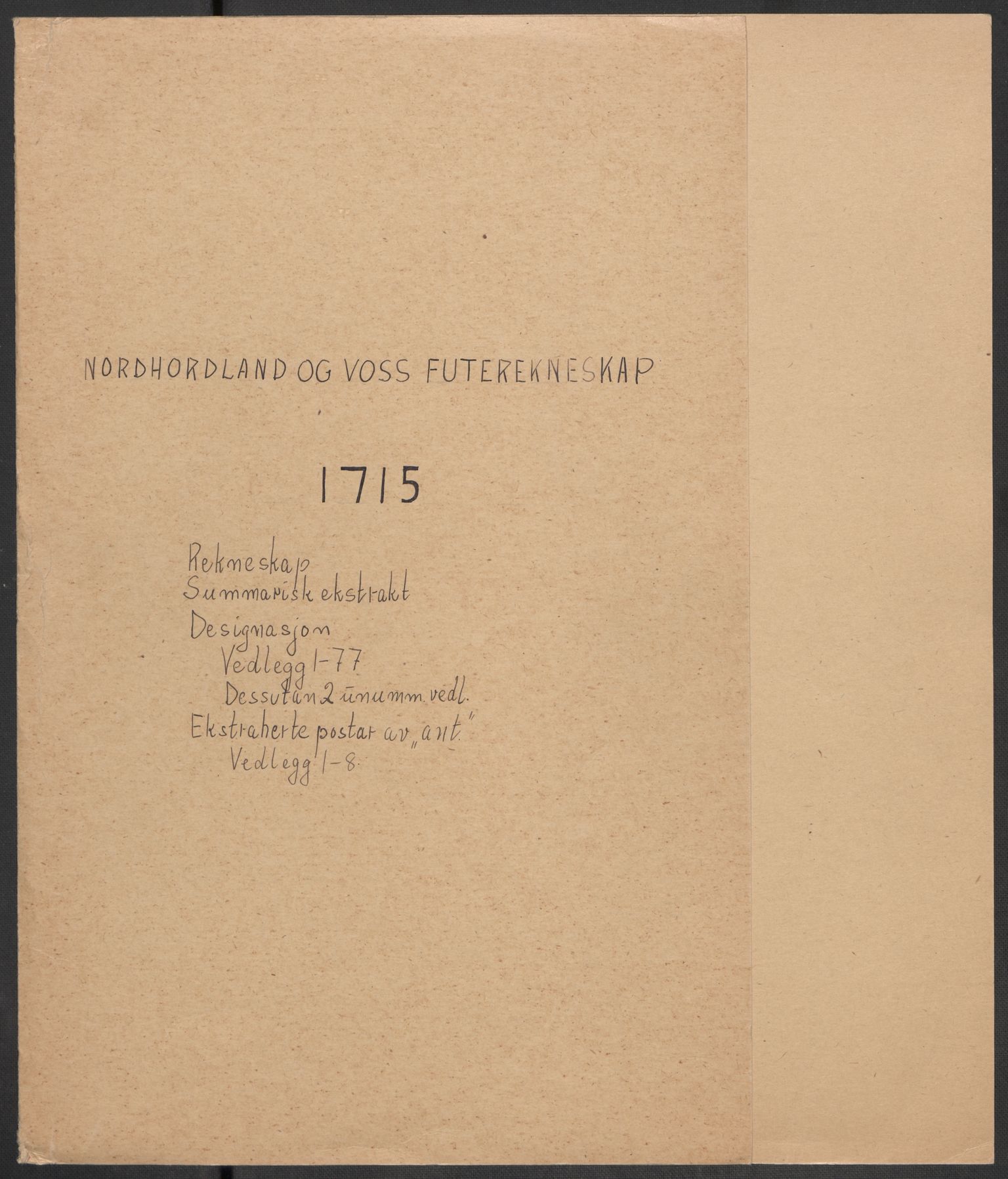Rentekammeret inntil 1814, Reviderte regnskaper, Fogderegnskap, AV/RA-EA-4092/R51/L3198: Fogderegnskap Nordhordland og Voss, 1715, p. 2
