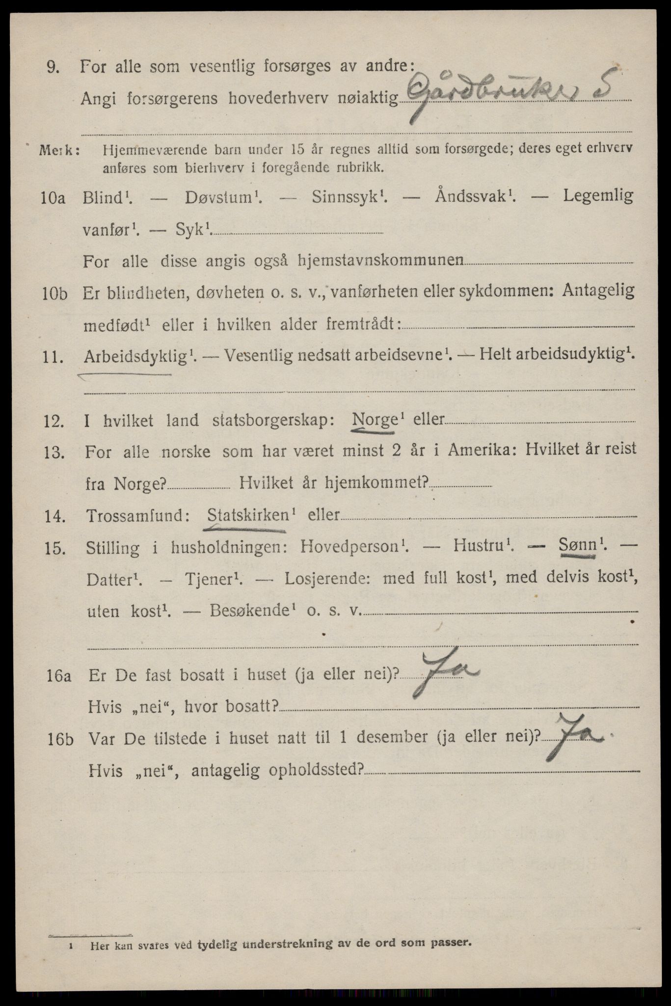 SAST, 1920 census for Håland, 1920, p. 3998