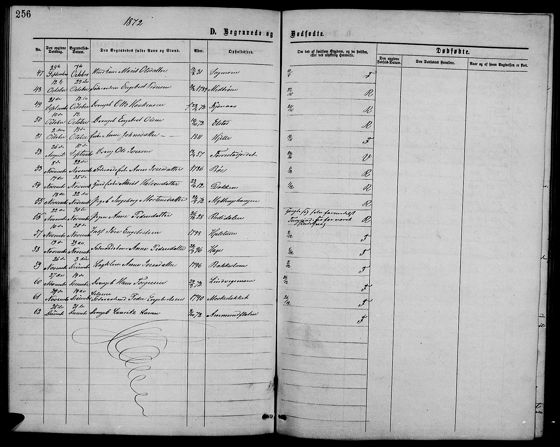 Ringebu prestekontor, SAH/PREST-082/H/Ha/Hab/L0004: Parish register (copy) no. 4, 1867-1879, p. 256