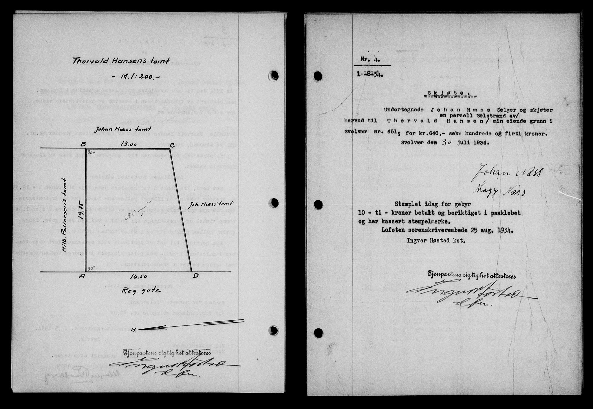Lofoten sorenskriveri, SAT/A-0017/1/2/2C/L0030b: Mortgage book no. 30b, 1934-1934, Deed date: 01.08.1934