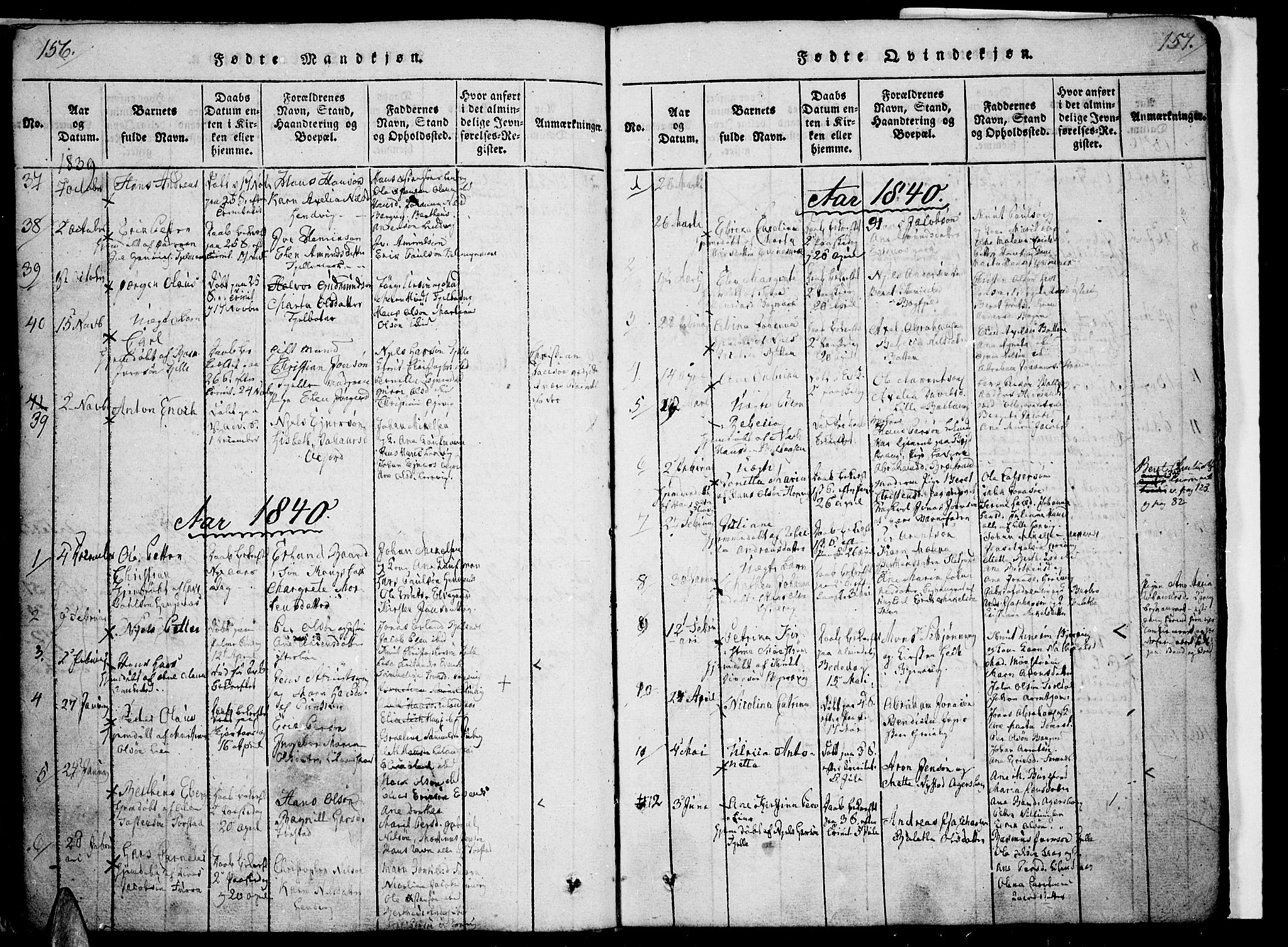 Ministerialprotokoller, klokkerbøker og fødselsregistre - Nordland, SAT/A-1459/863/L0894: Parish register (official) no. 863A06, 1821-1851, p. 156-157