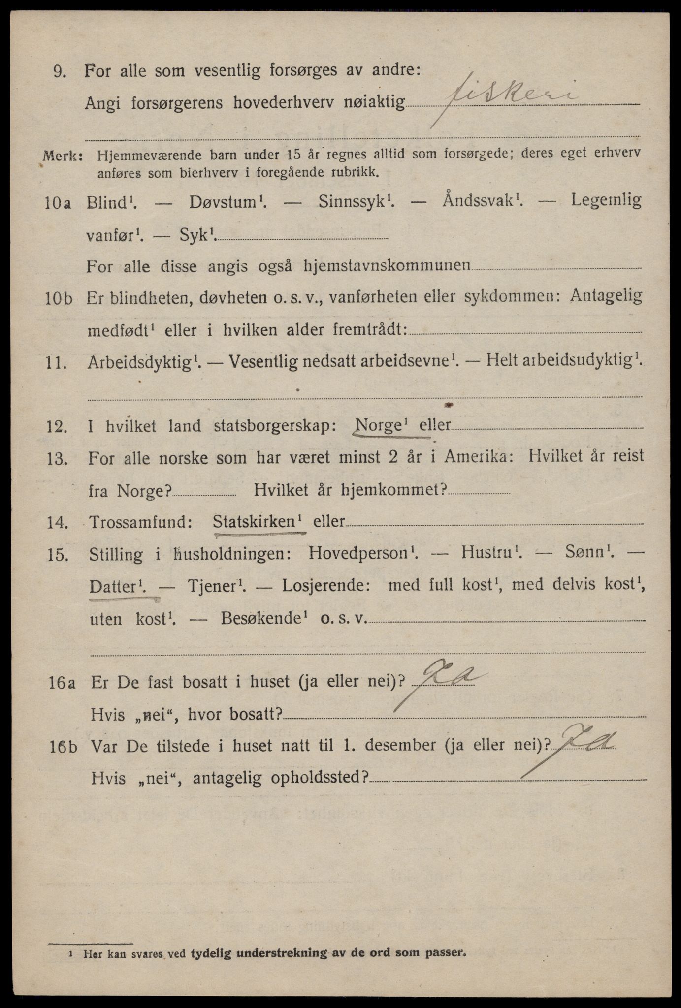 SAST, 1920 census for Avaldsnes, 1920, p. 1822