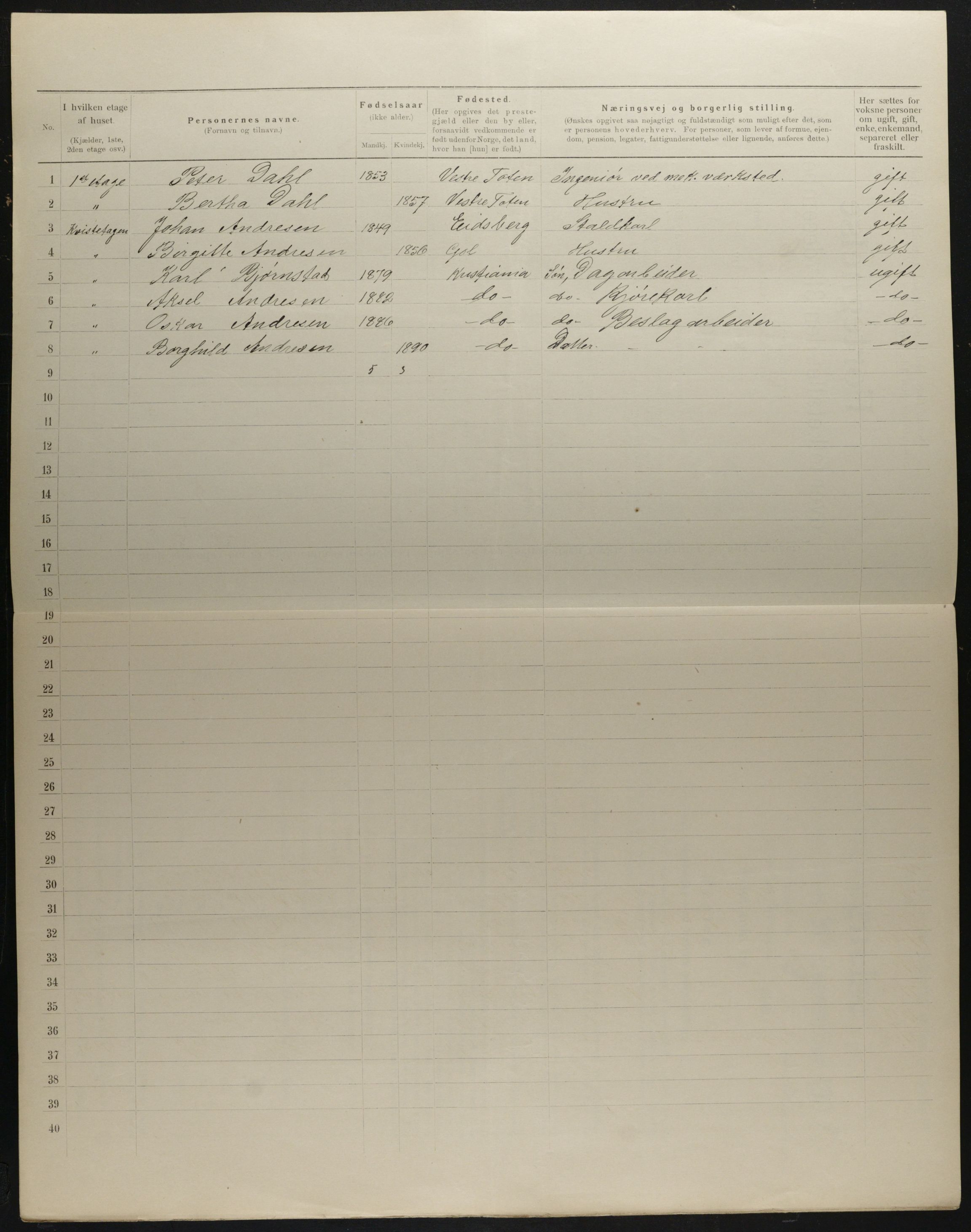 OBA, Municipal Census 1901 for Kristiania, 1901, p. 3444