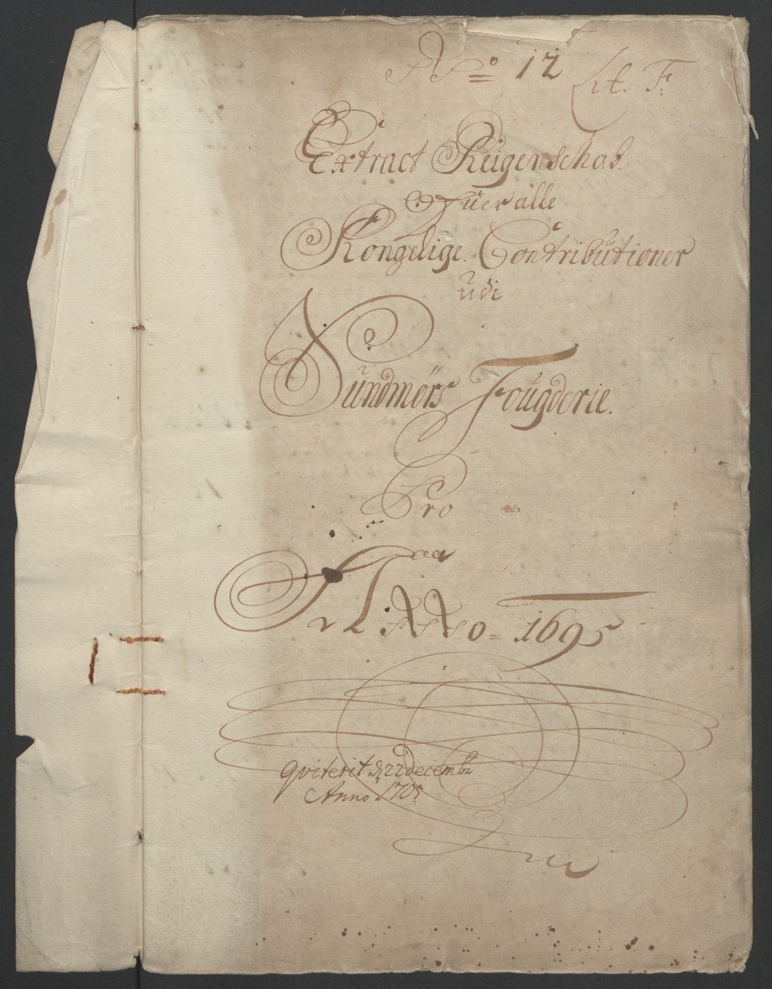Rentekammeret inntil 1814, Reviderte regnskaper, Fogderegnskap, RA/EA-4092/R54/L3555: Fogderegnskap Sunnmøre, 1694-1695, p. 183
