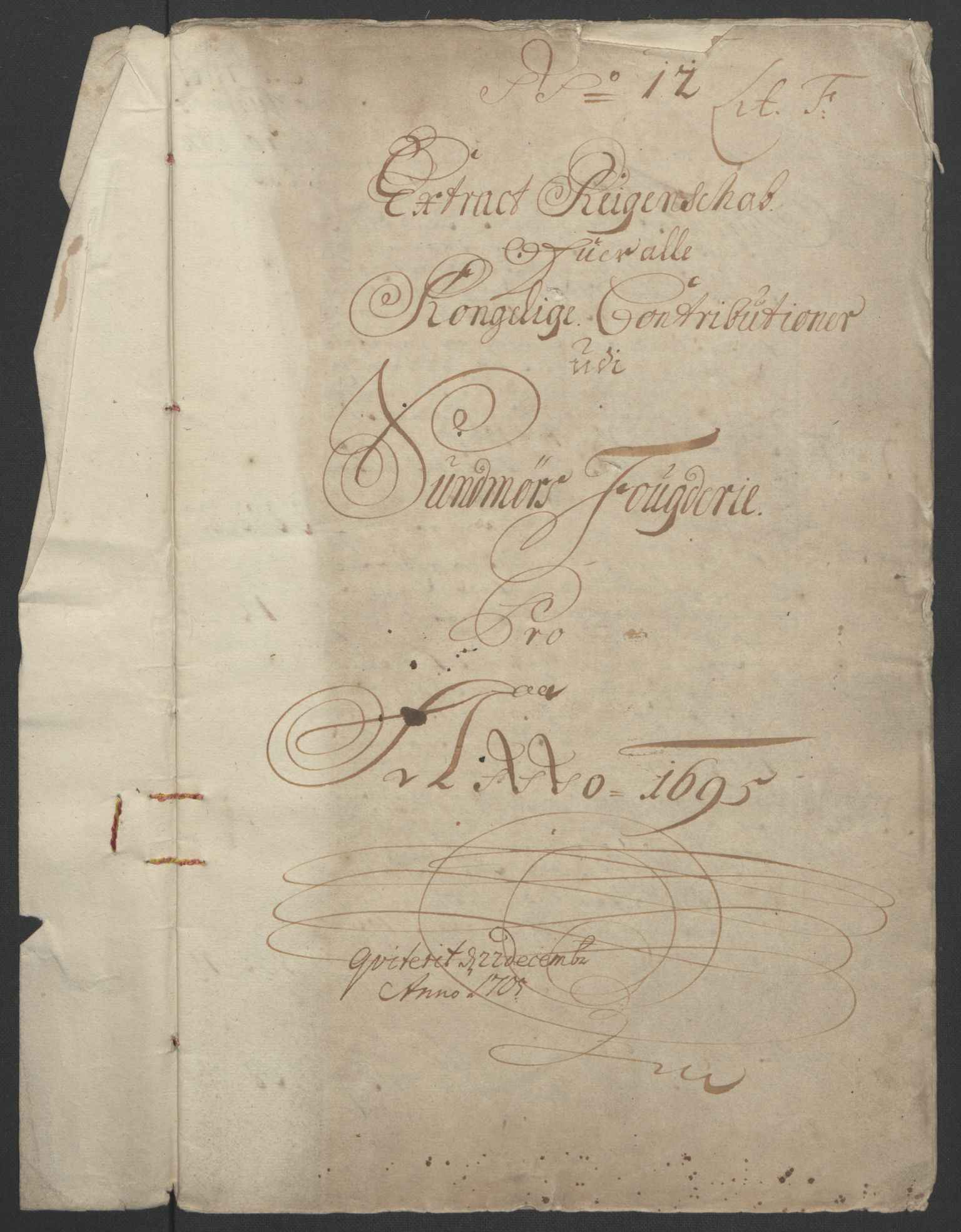 Rentekammeret inntil 1814, Reviderte regnskaper, Fogderegnskap, AV/RA-EA-4092/R54/L3555: Fogderegnskap Sunnmøre, 1694-1695, p. 183