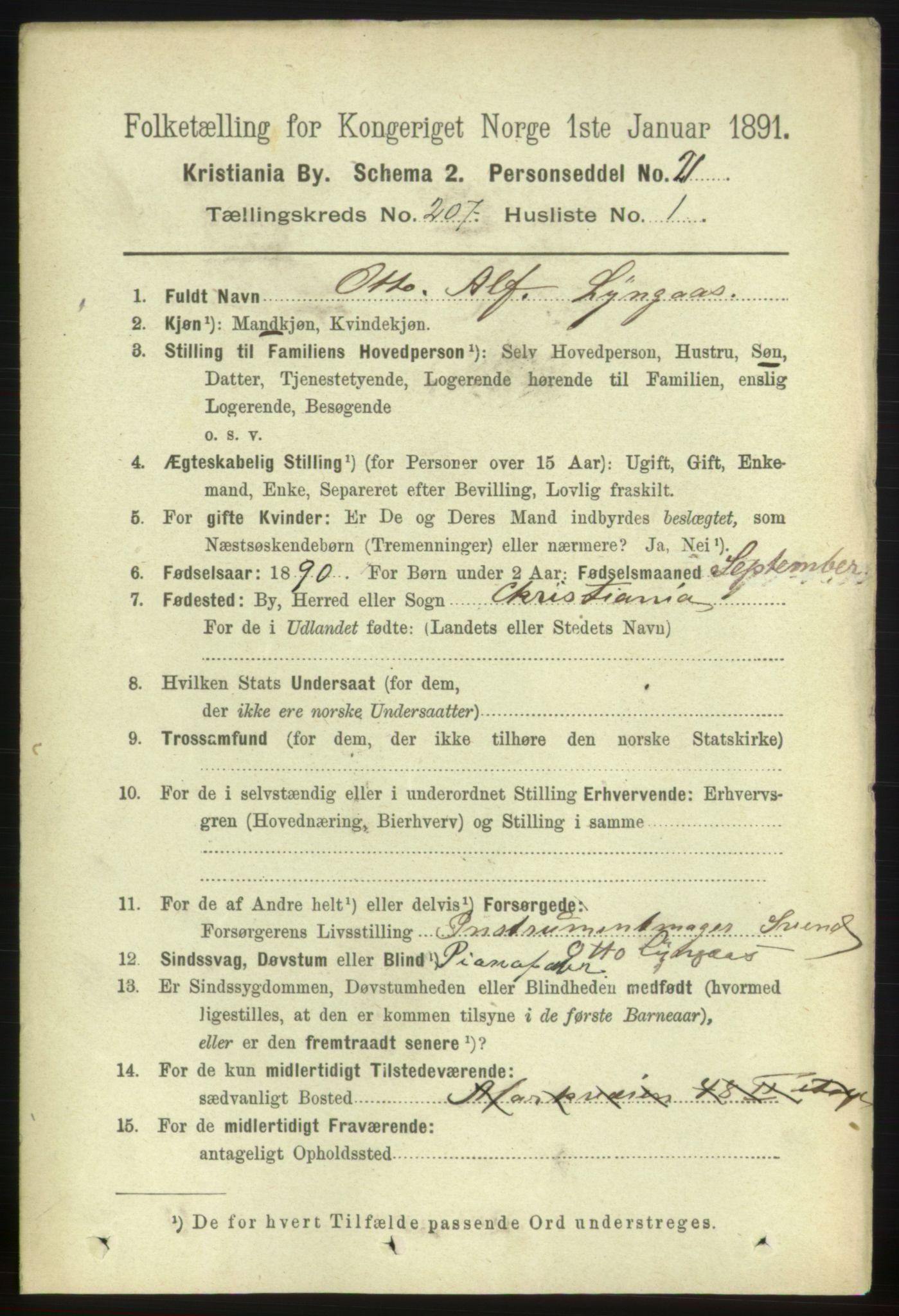 RA, 1891 census for 0301 Kristiania, 1891, p. 124293