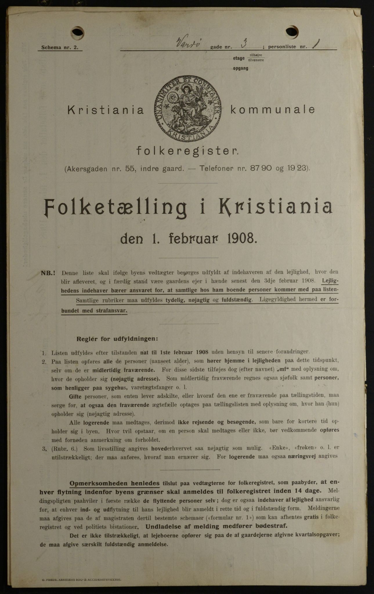 OBA, Municipal Census 1908 for Kristiania, 1908, p. 109388