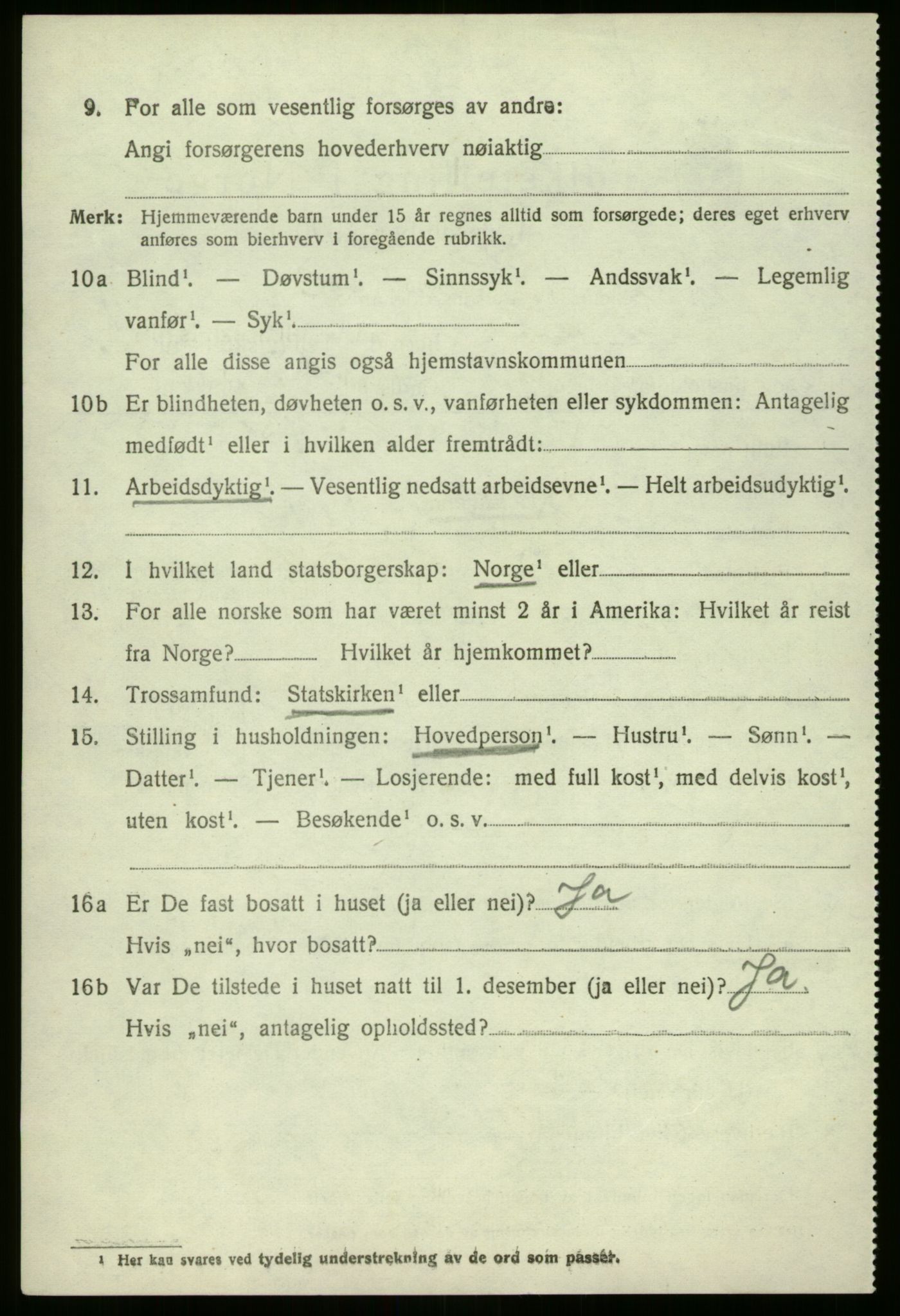 SAB, 1920 census for Selje, 1920, p. 4814