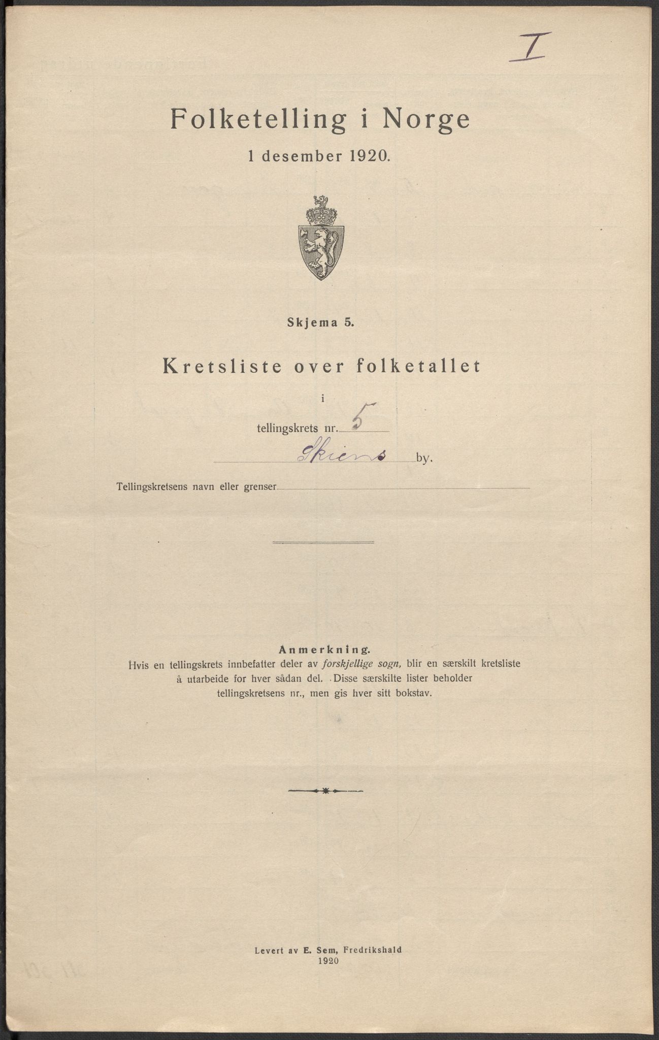 SAKO, 1920 census for Skien, 1920, p. 26
