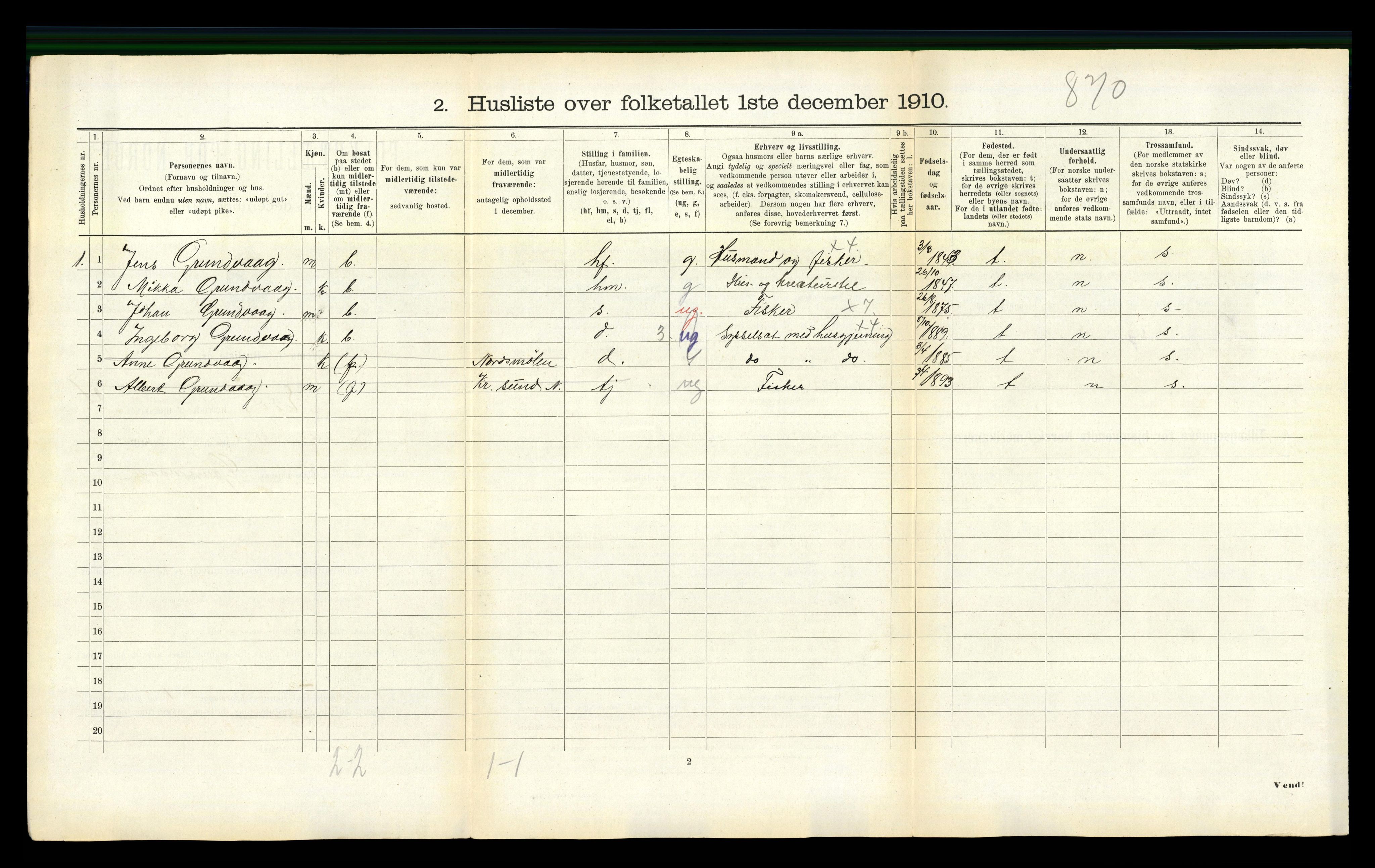 RA, 1910 census for Edøy, 1910, p. 331