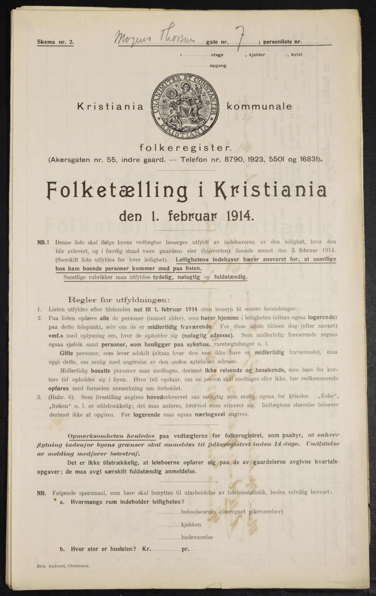 OBA, Municipal Census 1914 for Kristiania, 1914, p. 65554
