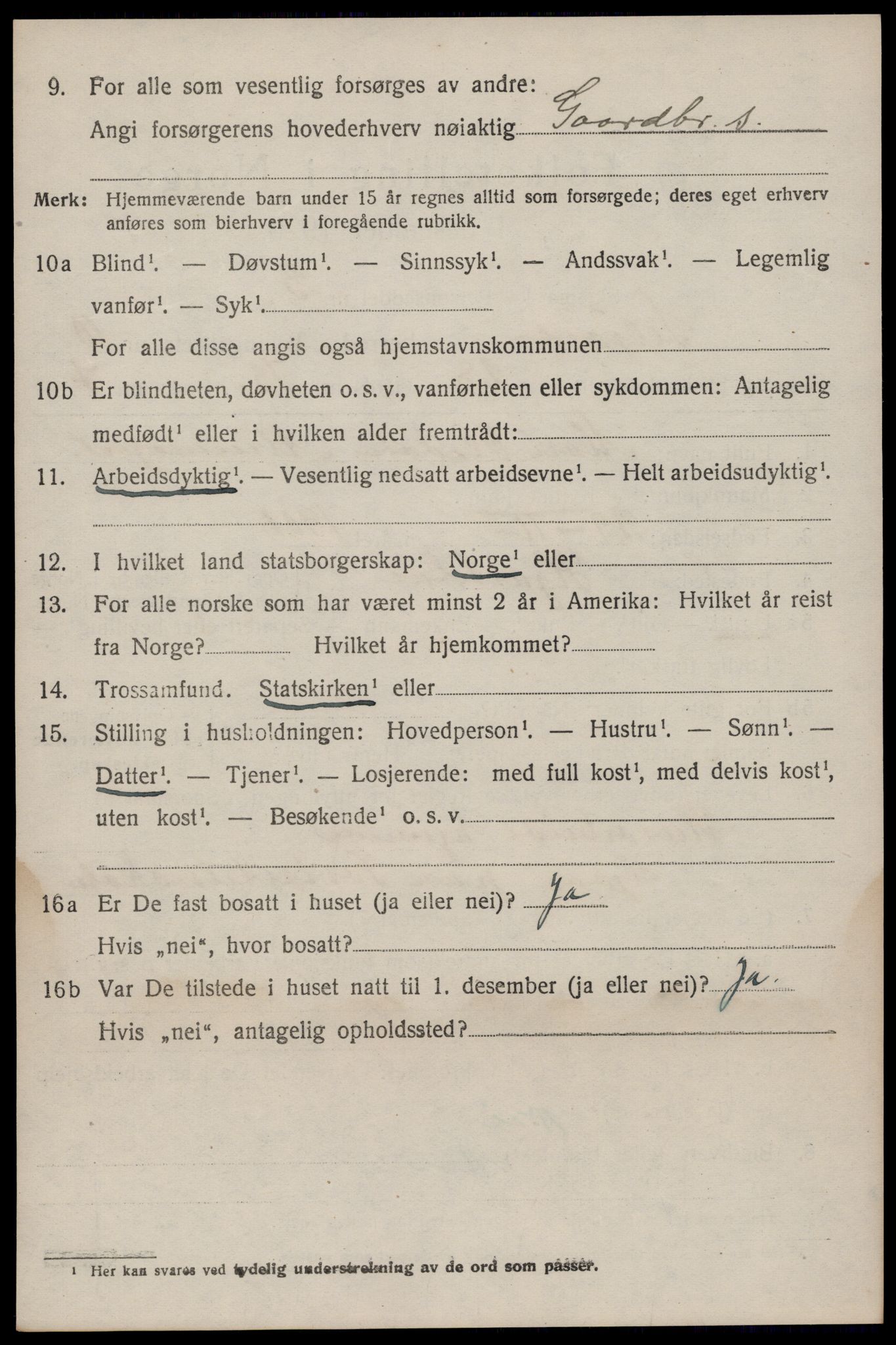 SAKO, 1920 census for Seljord, 1920, p. 5019